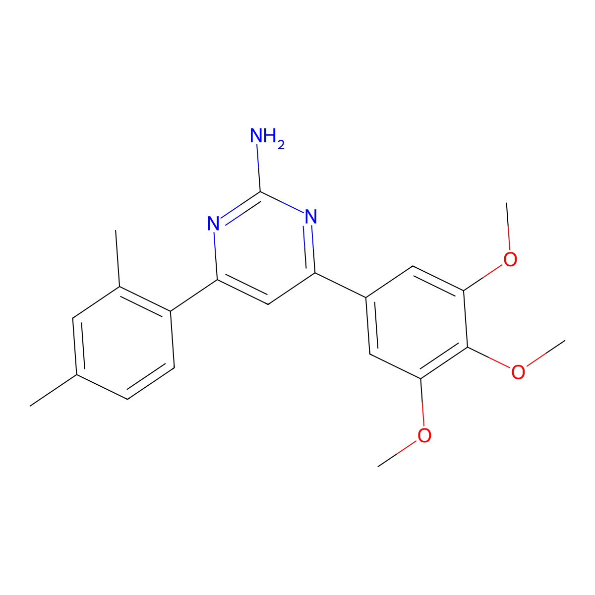 4-(2,4-Dimethylphenyl)-6-(3,4,5-trimethoxyphenyl)pyrimidin-2-amine molecular structure, CAS 1354926-69-4