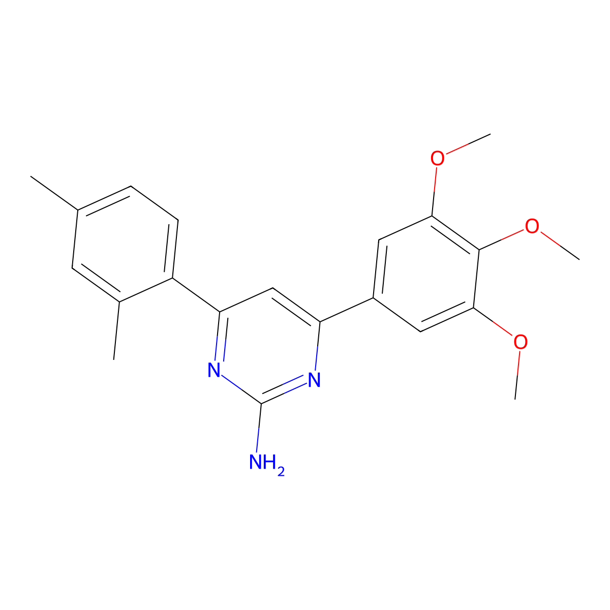 4-(2,4-Dimethylphenyl)-6-(3,4,5-trimethoxyphenyl)pyrimidin-2-amine molecular structure, CAS 1354926-69-4