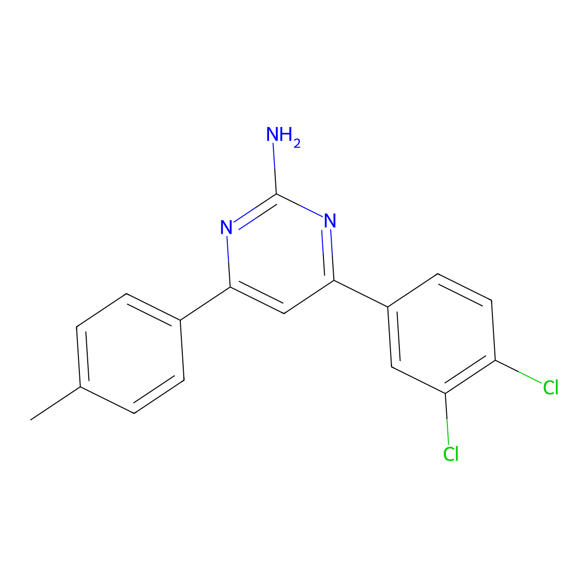 4-(3,4-Dichlorophenyl)-6-(4-methylphenyl)pyrimidin-2-amine molecular structure, CAS 1354926-72-9