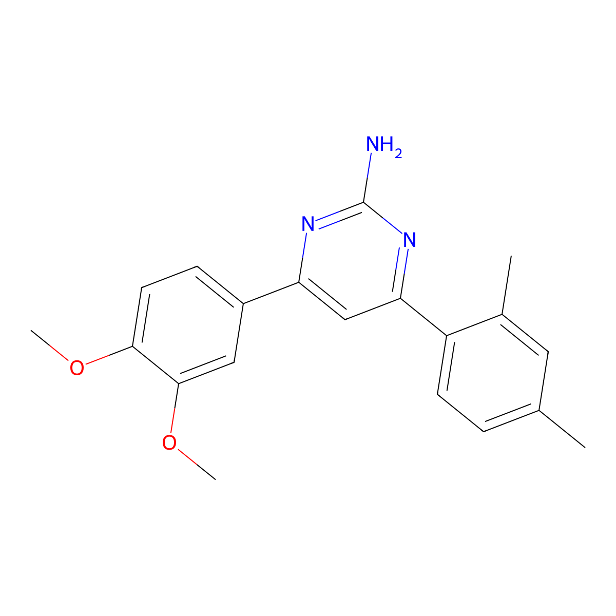 4-(3,4-Dimethoxyphenyl)-6-(2,4-dimethylphenyl)pyrimidin-2-amine molecular structure, CAS 1354926-77-4