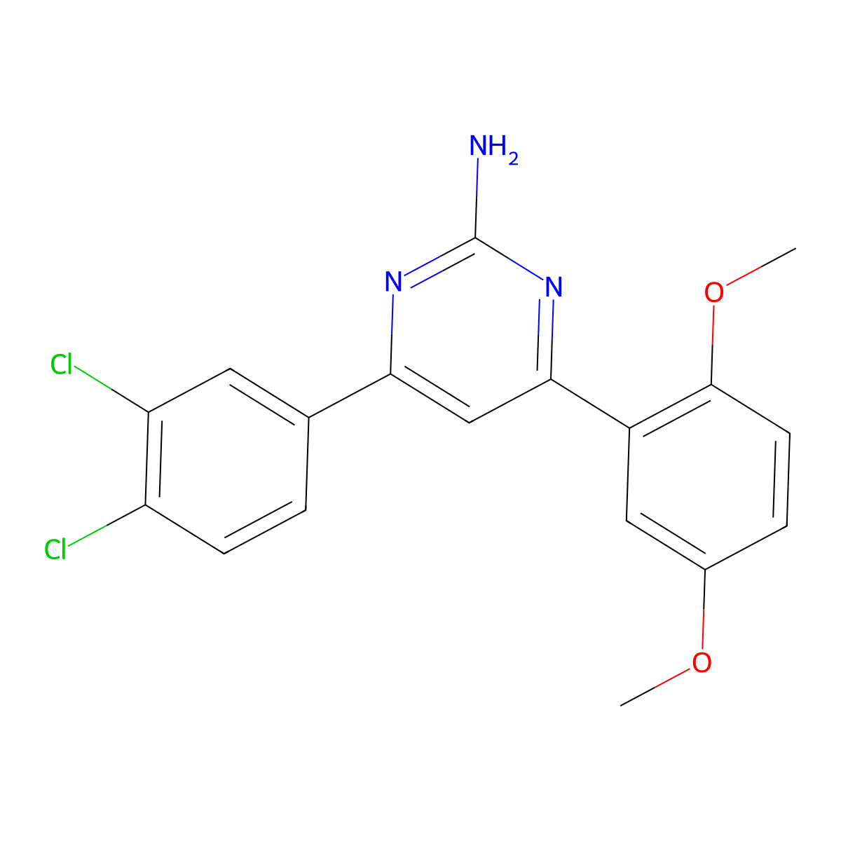 4-(3,4-Dichlorophenyl)-6-(2,5-dimethoxyphenyl)pyrimidin-2-amine molecular structure, CAS 1354926-78-5