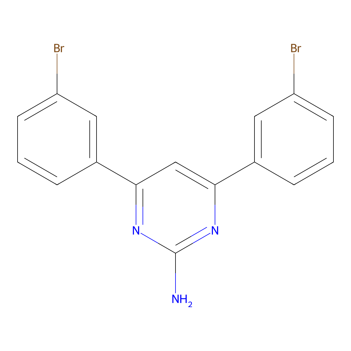 4,6-Bis(3-bromophenyl)pyrimidin-2-amine molecular structure, CAS 1354926-81-0