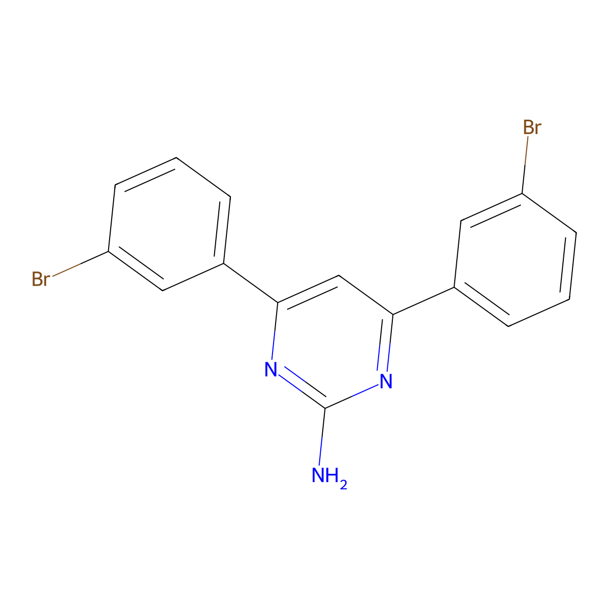 4,6-Bis(3-bromophenyl)pyrimidin-2-amine molecular structure, CAS 1354926-81-0