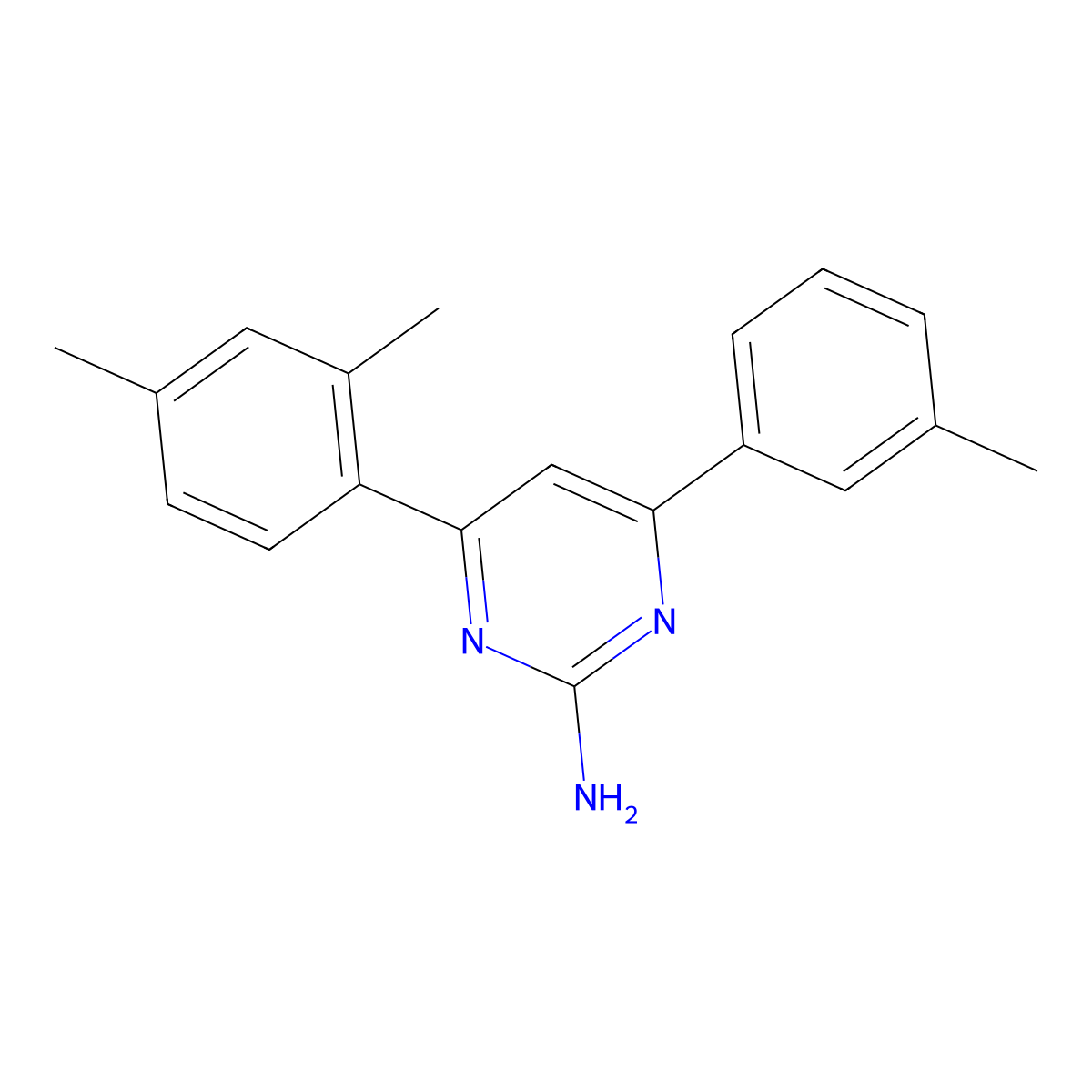 4-(2,4-Dimethylphenyl)-6-(3-methylphenyl)pyrimidin-2-amine molecular structure, CAS 1354926-83-2