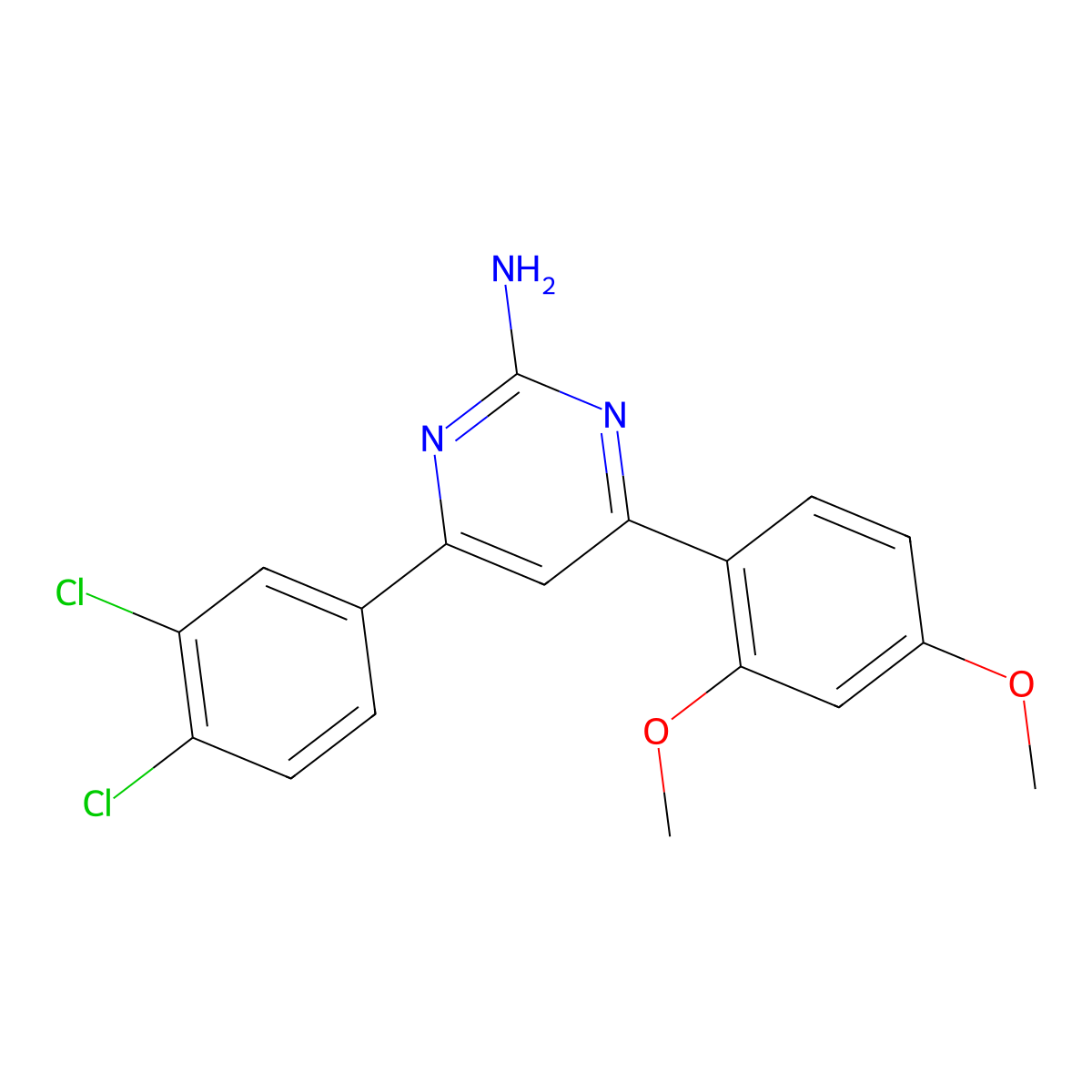 4-(3,4-Dichlorophenyl)-6-(2,4-dimethoxyphenyl)pyrimidin-2-amine molecular structure, CAS 1354926-85-4