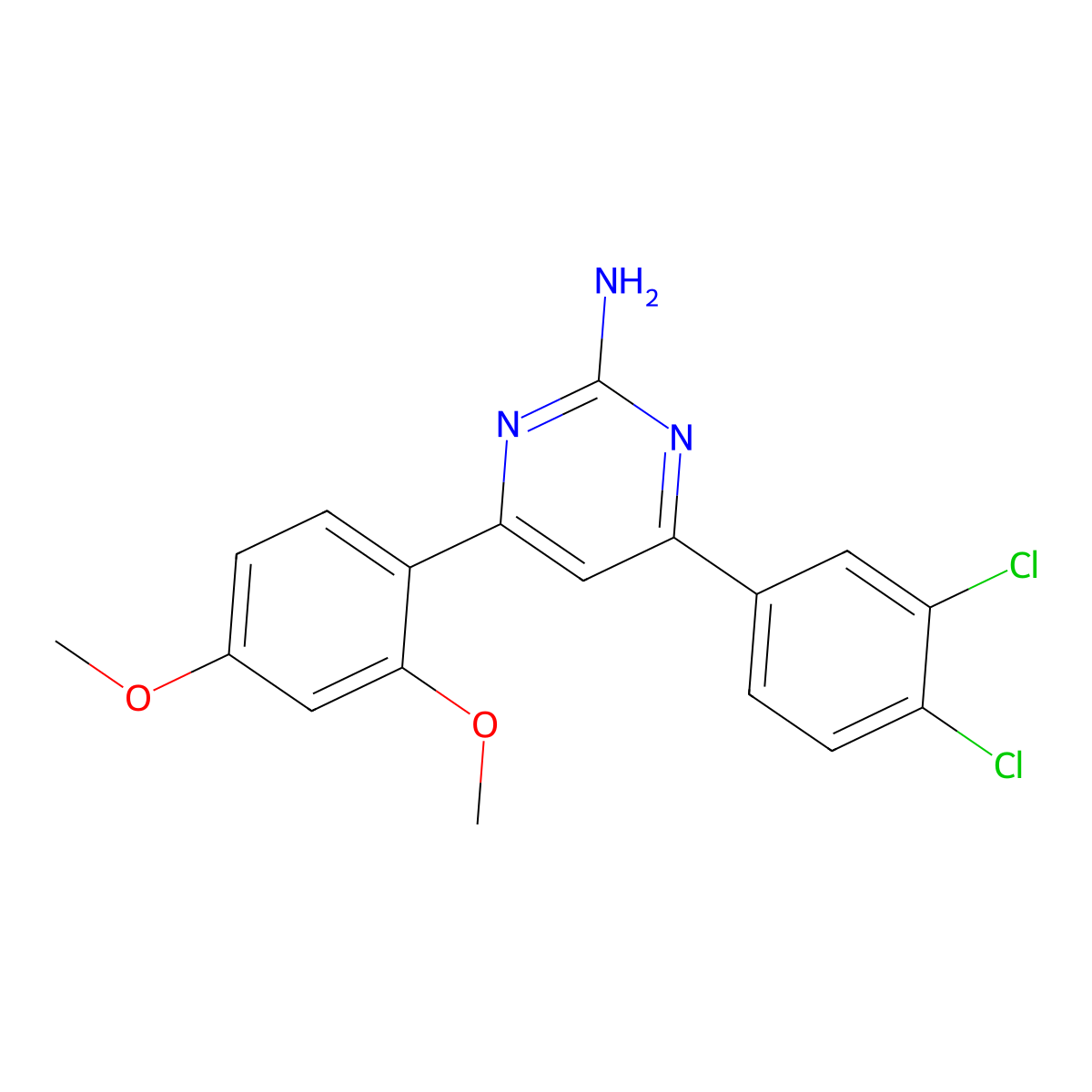 4-(3,4-Dichlorophenyl)-6-(2,4-dimethoxyphenyl)pyrimidin-2-amine molecular structure, CAS 1354926-85-4