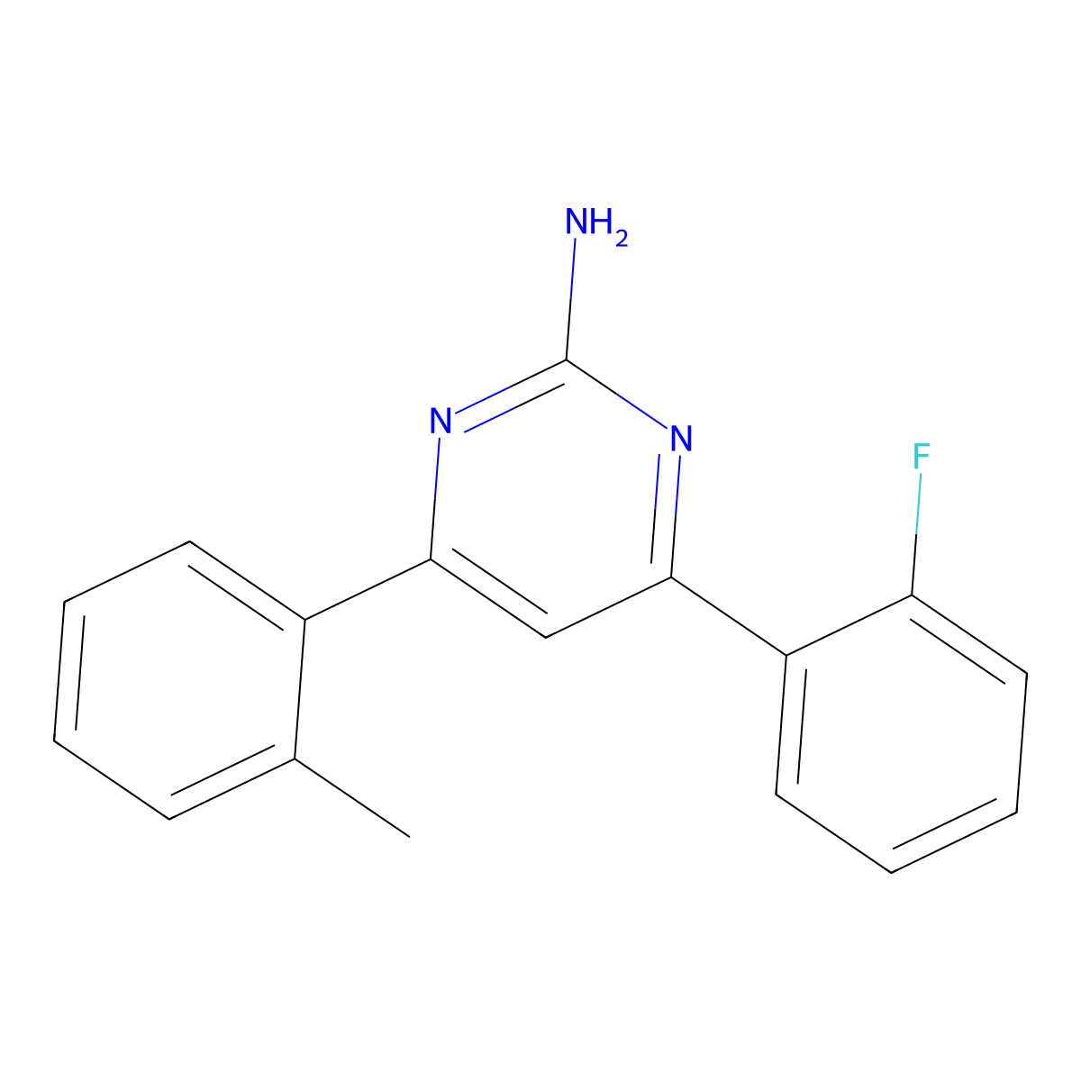 4-(2-Fluorophenyl)-6-(2-methylphenyl)pyrimidin-2-amine molecular structure, CAS 1354926-97-8