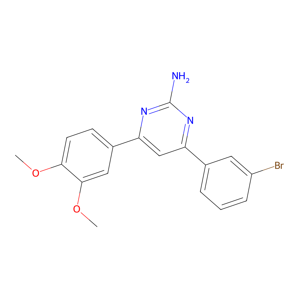 4-(3-Bromophenyl)-6-(3,4-dimethoxyphenyl)pyrimidin-2-amine molecular structure, CAS 1354927-31-3