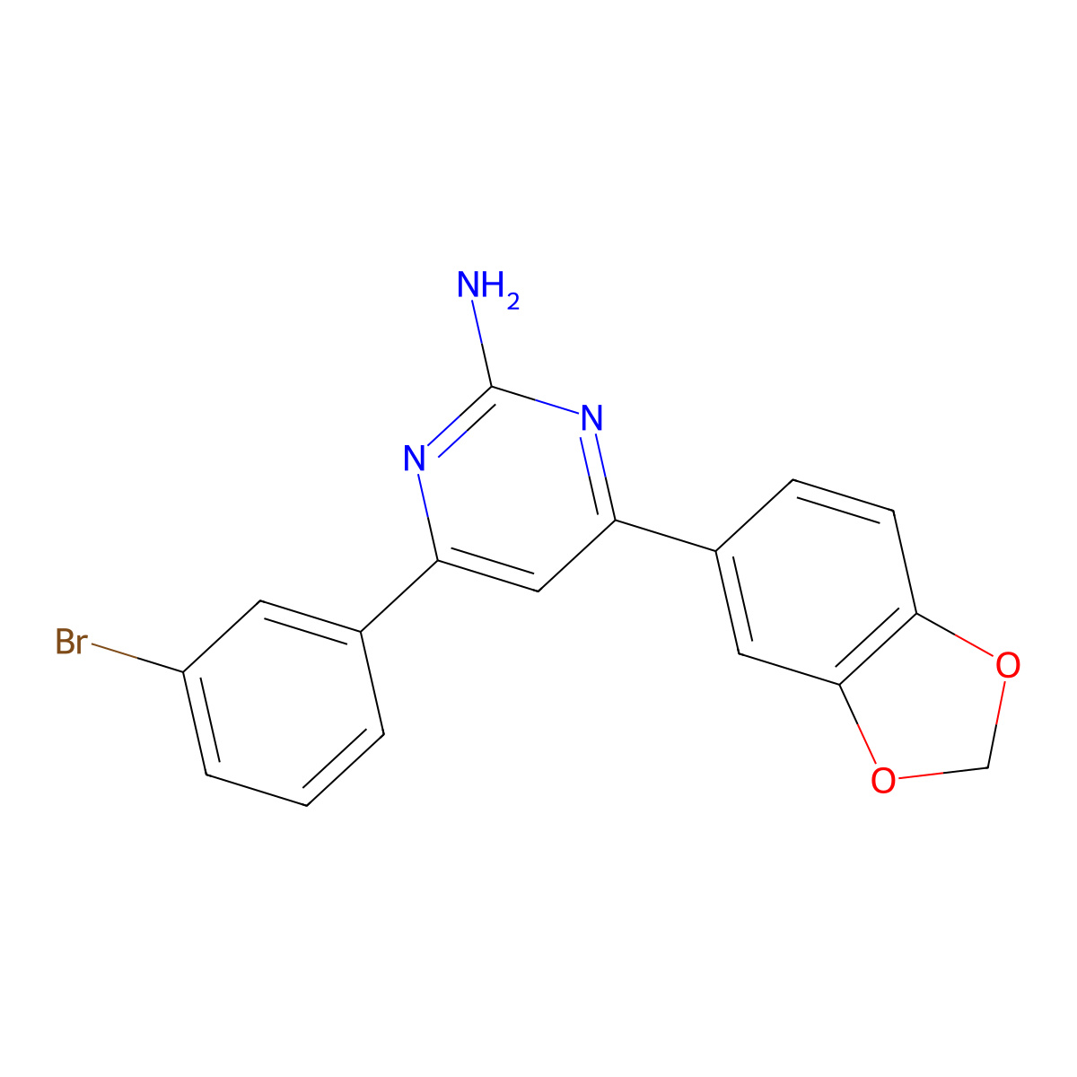 4-(2H-1,3-Benzodioxol-5-yl)-6-(3-bromophenyl)pyrimidin-2-amine molecular structure, CAS 1354927-36-8