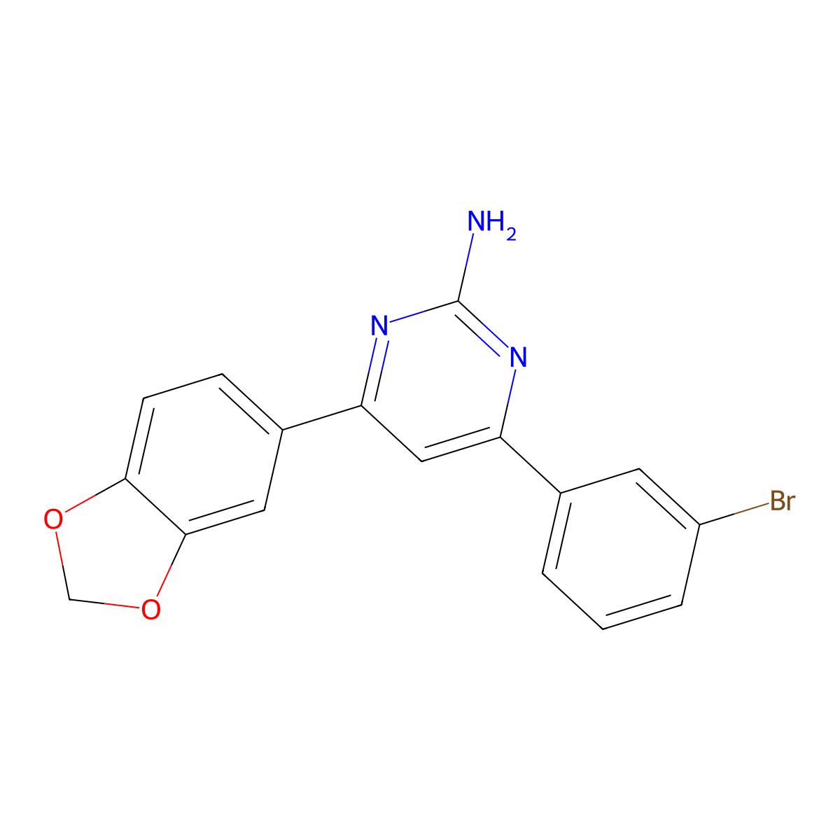 4-(2H-1,3-Benzodioxol-5-yl)-6-(3-bromophenyl)pyrimidin-2-amine molecular structure, CAS 1354927-36-8