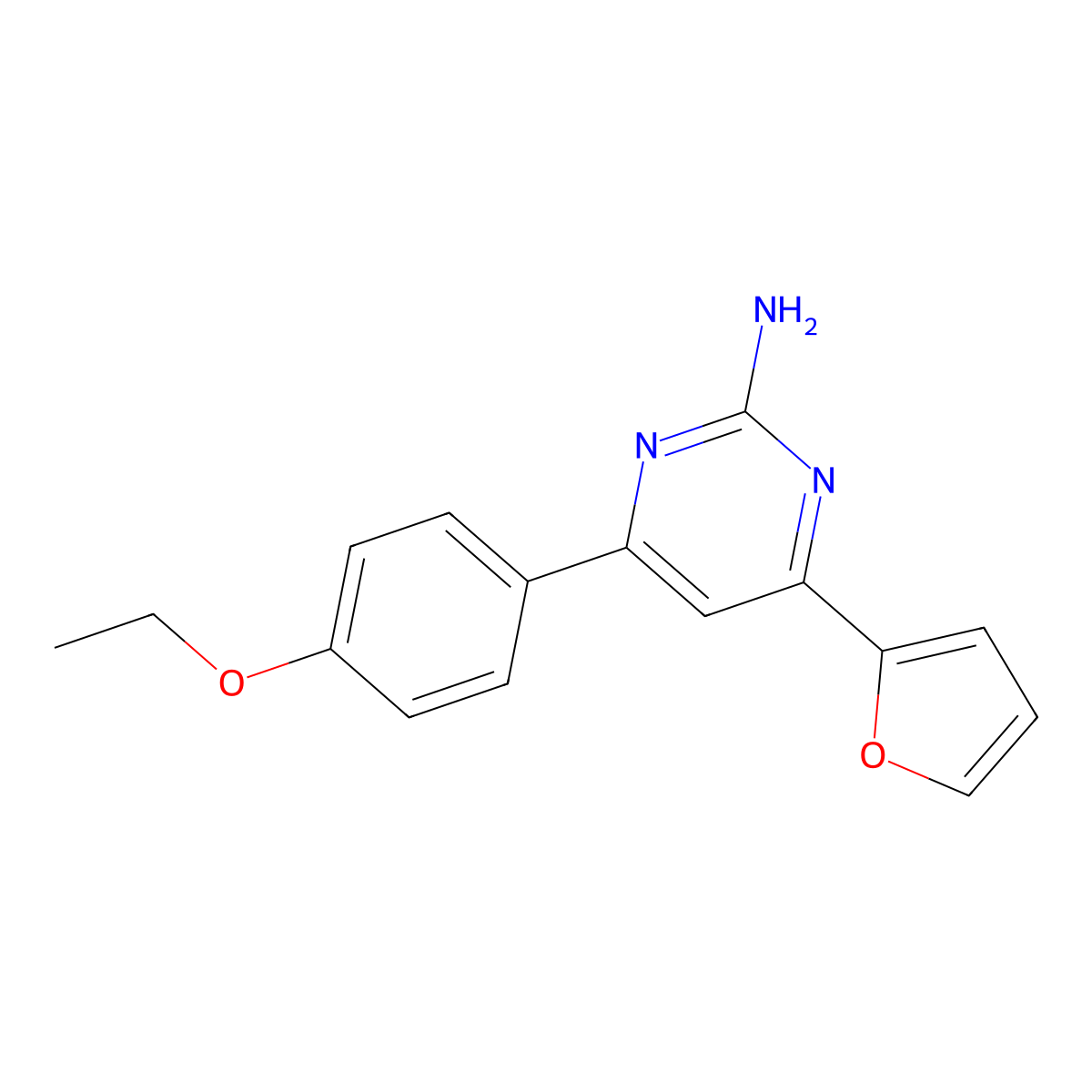 4-(4-Ethoxyphenyl)-6-(furan-2-yl)pyrimidin-2-amine molecular structure, CAS 1354928-90-7