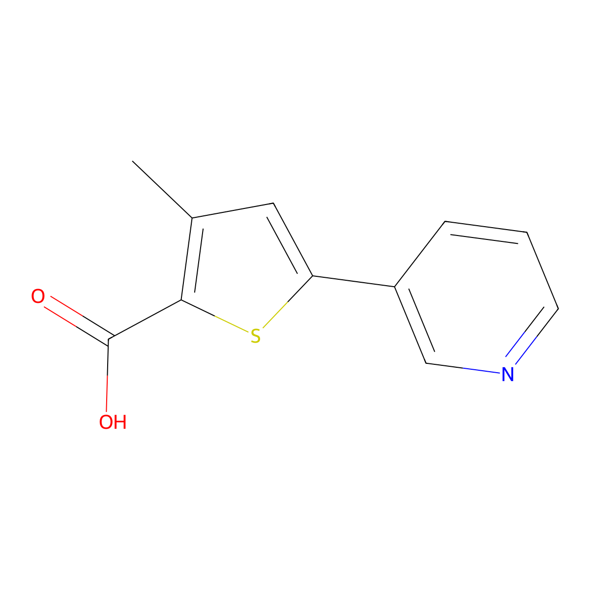 3-Methyl-5-(3-pyridinyl)-2-thiophenecarboxylic acid molecular structure, CAS 1354929-54-6