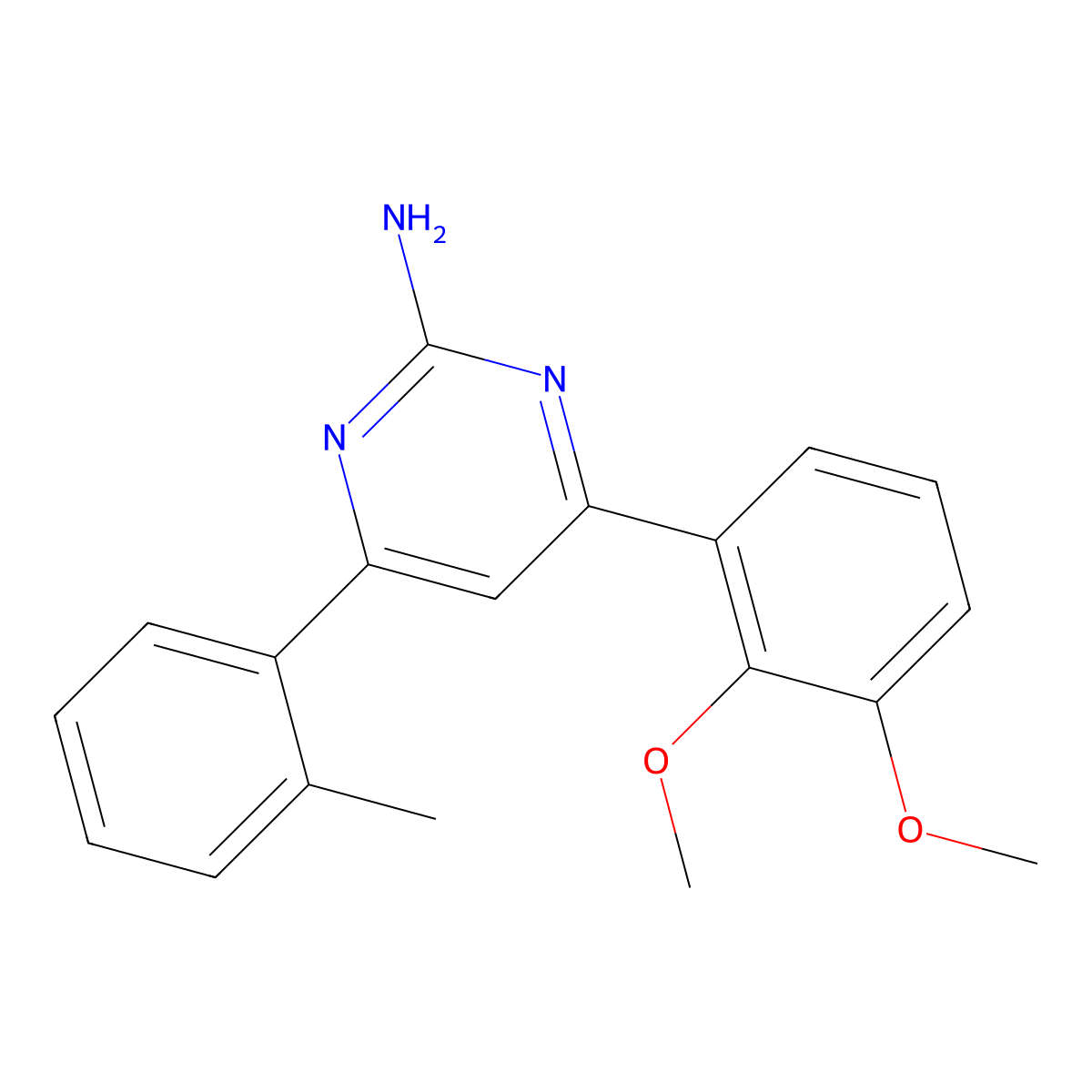 4-(2,3-Dimethoxyphenyl)-6-(2-methylphenyl)pyrimidin-2-amine molecular structure, CAS 1354929-72-8