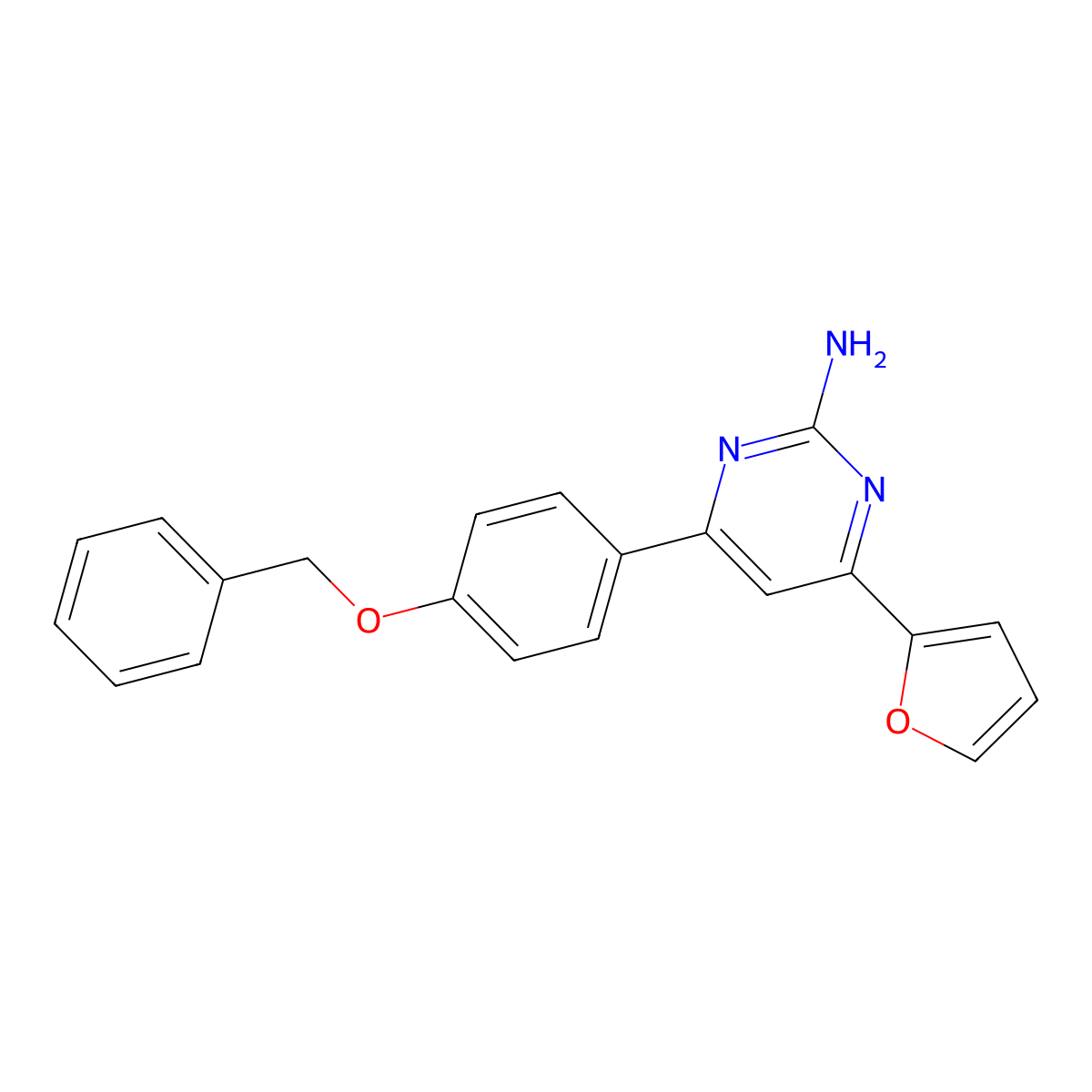 4-[4-(Benzyloxy)phenyl]-6-(furan-2-yl)pyrimidin-2-amine molecular structure, CAS 1354929-97-7
