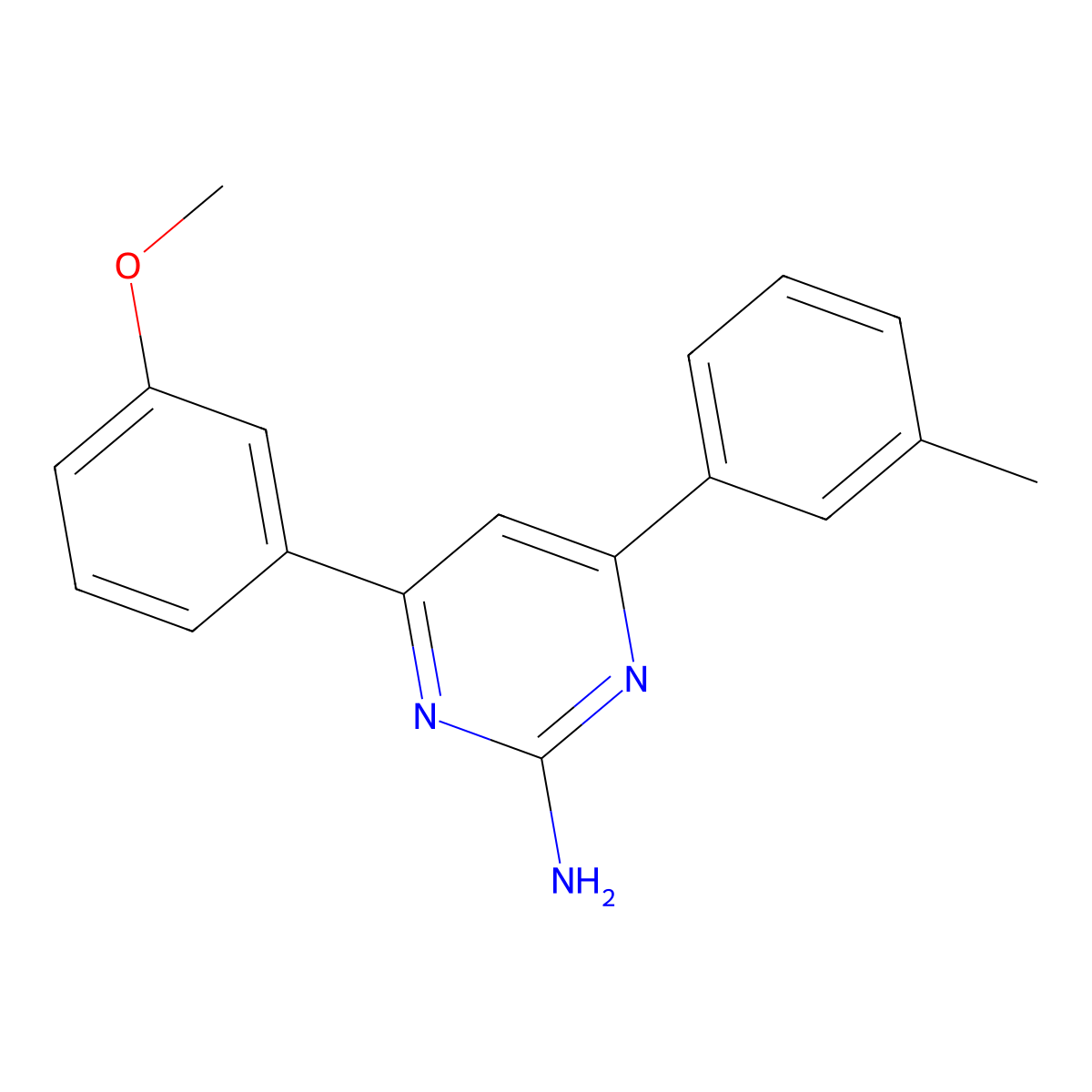 4-(3-Methoxyphenyl)-6-(3-methylphenyl)pyrimidin-2-amine molecular structure, CAS 1354930-29-2