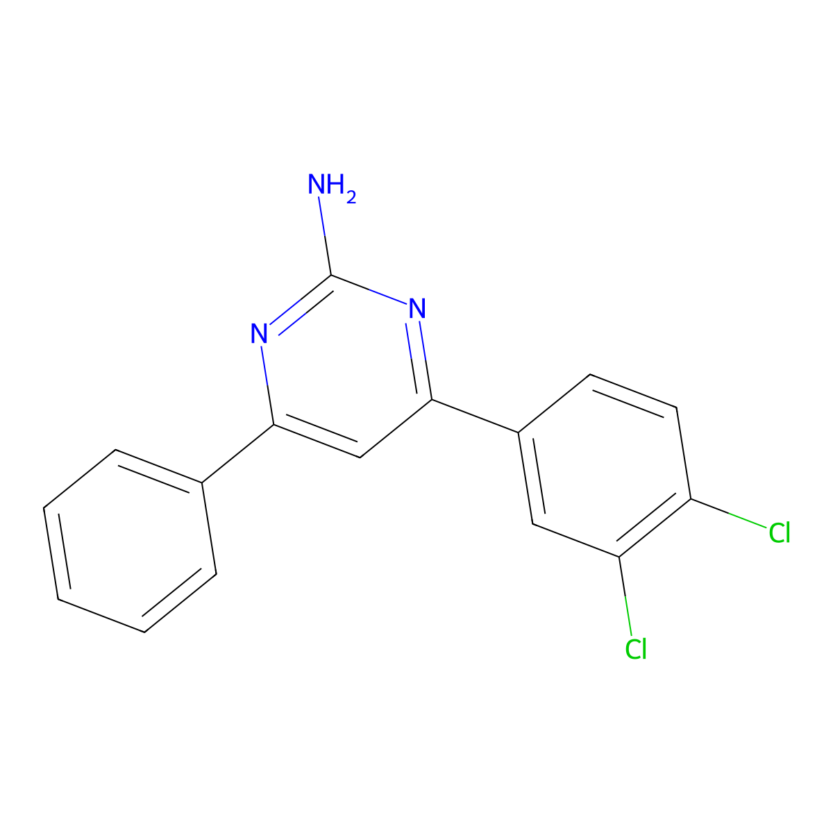 4-(3,4-Dichlorophenyl)-6-phenylpyrimidin-2-amine molecular structure, CAS 1354931-04-6