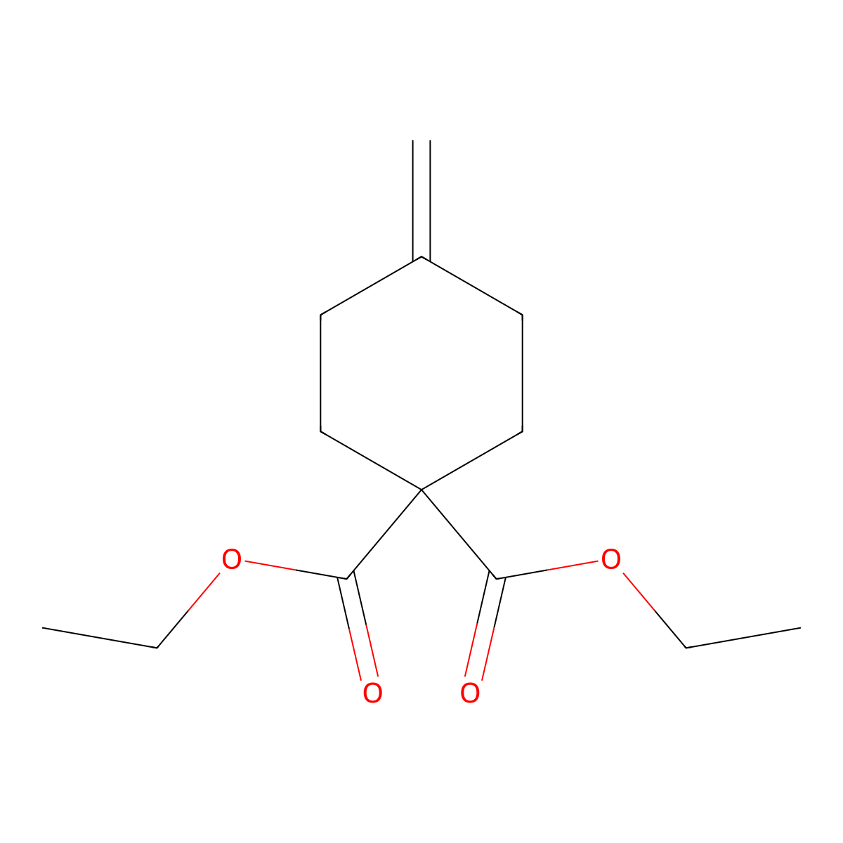 Diethyl 4-methylenecyclohexane-1,1-dicarboxylate molecular structure, CAS 1354932-11-8