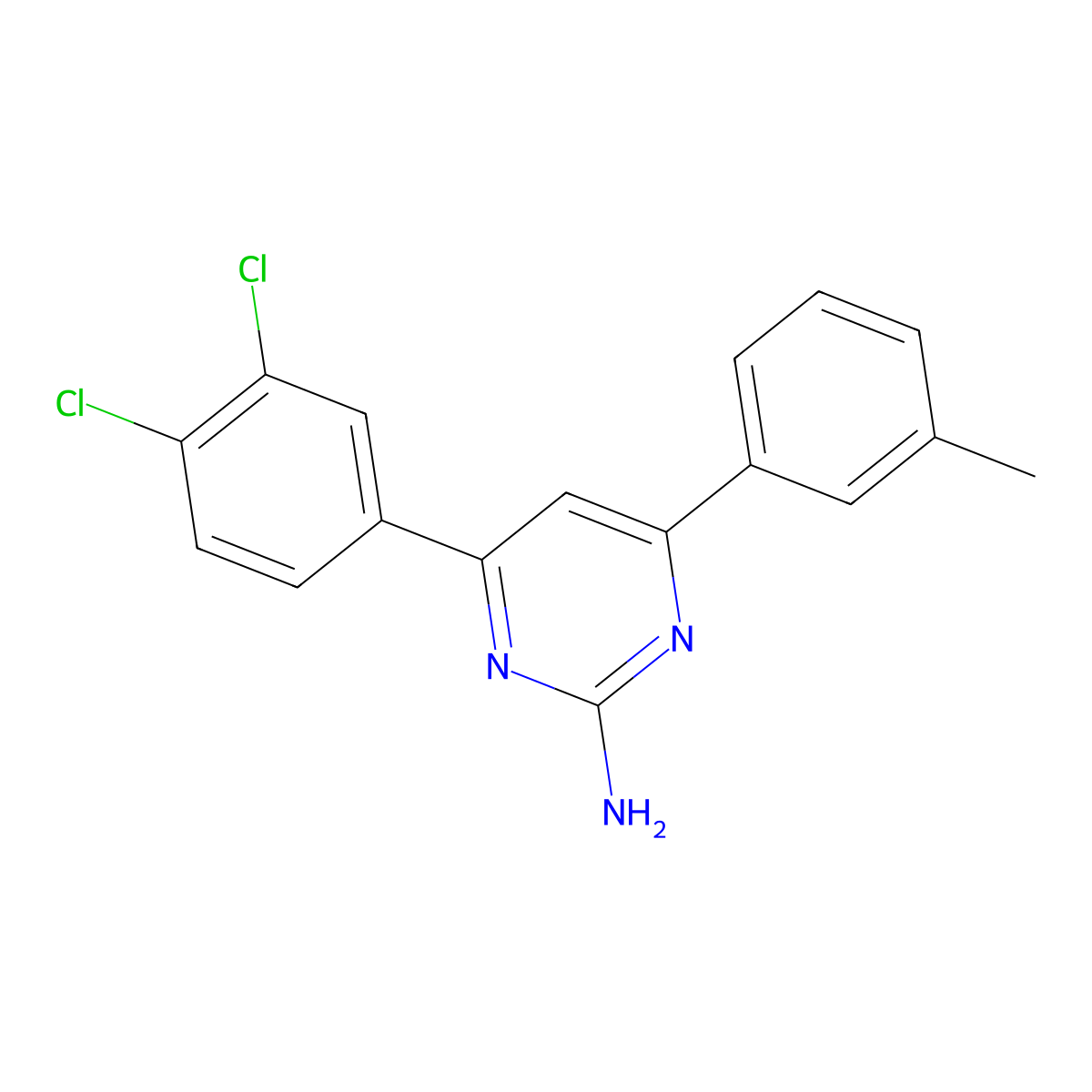 4-(3,4-Dichlorophenyl)-6-(3-methylphenyl)pyrimidin-2-amine molecular structure, CAS 1354932-74-3
