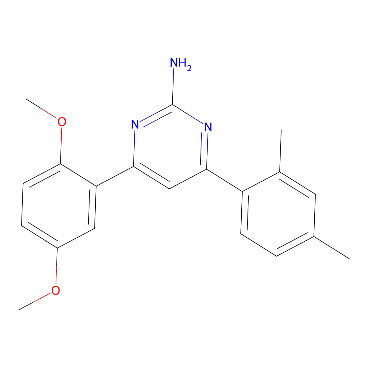 4-(2,5-Dimethoxyphenyl)-6-(2,4-dimethylphenyl)pyrimidin-2-amine molecular structure, CAS 1354933-06-4