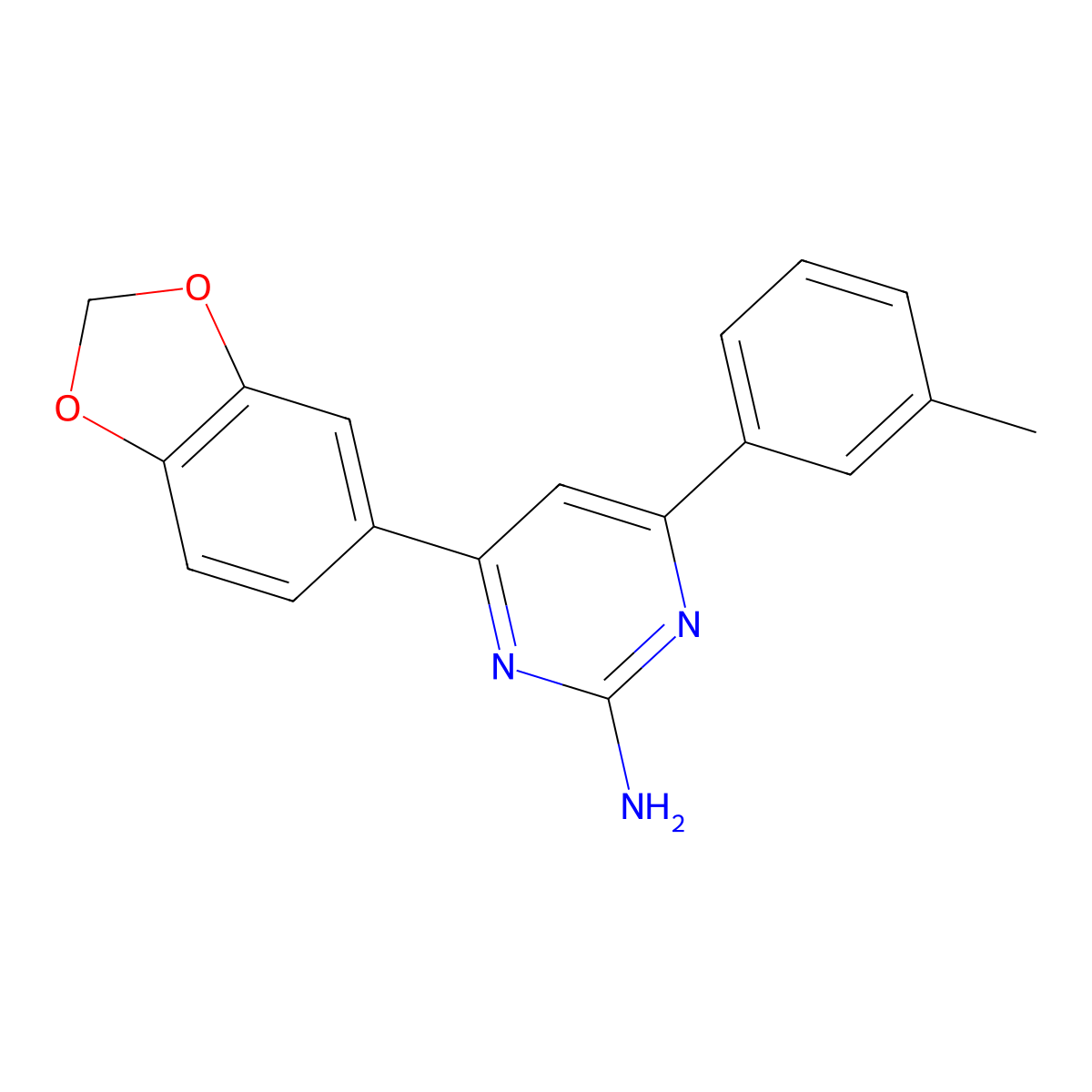 4-(2H-1,3-Benzodioxol-5-yl)-6-(3-methylphenyl)pyrimidin-2-amine molecular structure, CAS 1354933-55-3