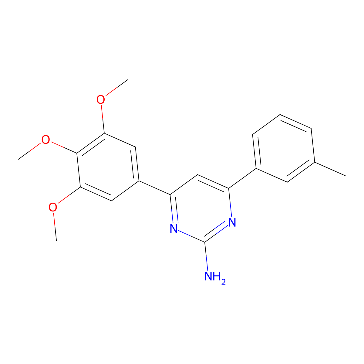 4-(3-Methylphenyl)-6-(3,4,5-trimethoxyphenyl)pyrimidin-2-amine molecular structure, CAS 1354934-20-5