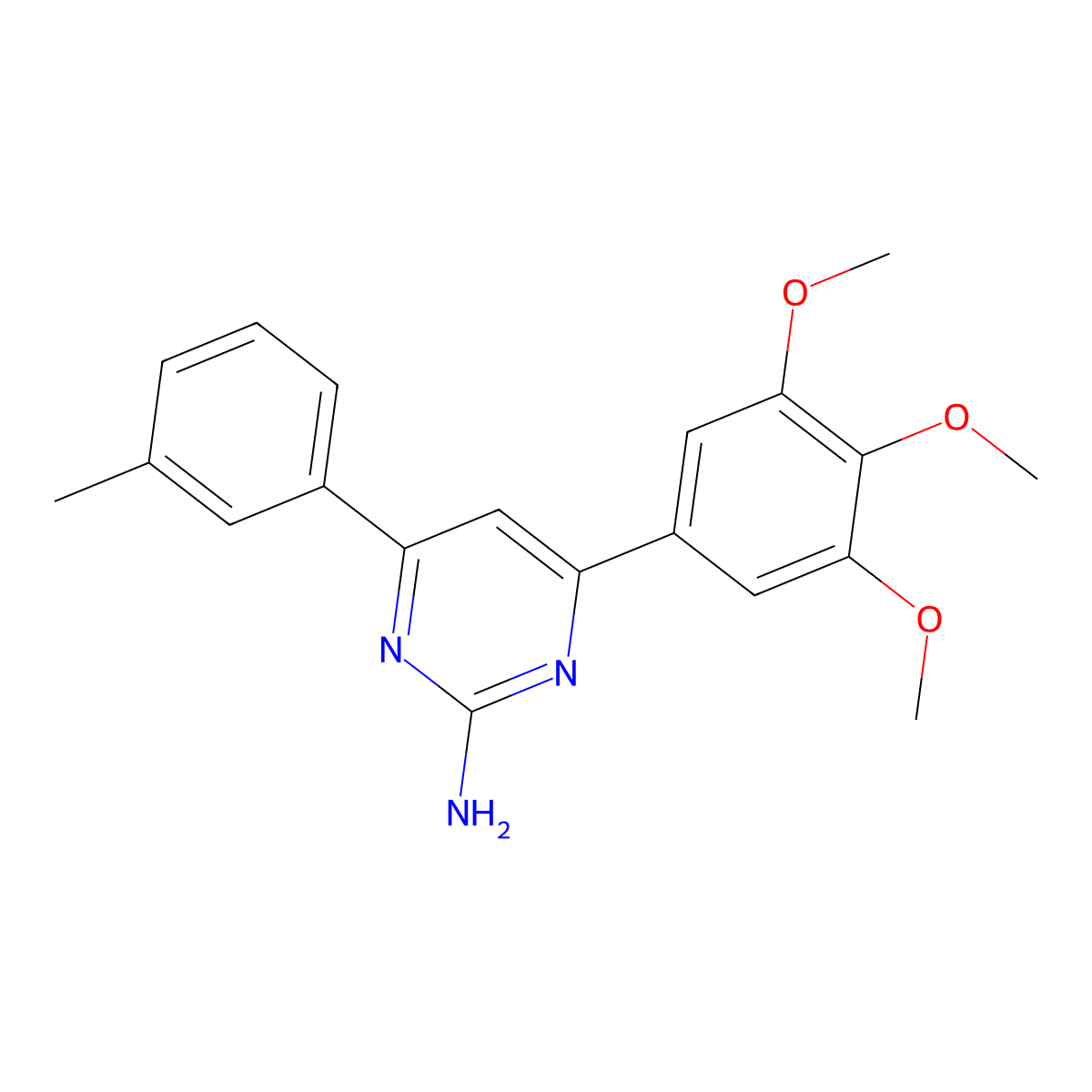 4-(3-Methylphenyl)-6-(3,4,5-trimethoxyphenyl)pyrimidin-2-amine molecular structure, CAS 1354934-20-5