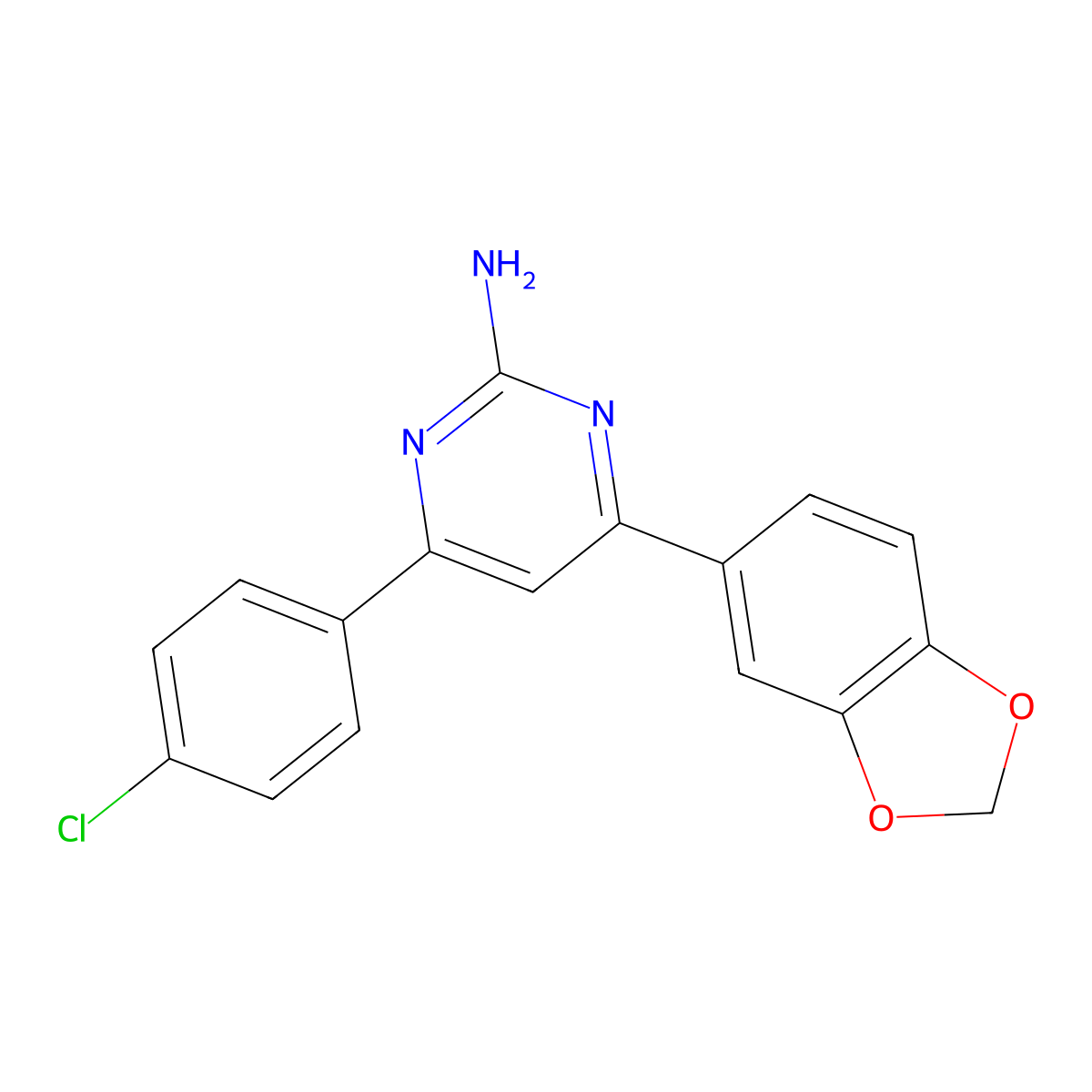 4-(2H-1,3-Benzodioxol-5-yl)-6-(4-chlorophenyl)pyrimidin-2-amine molecular structure, CAS 1354934-95-4