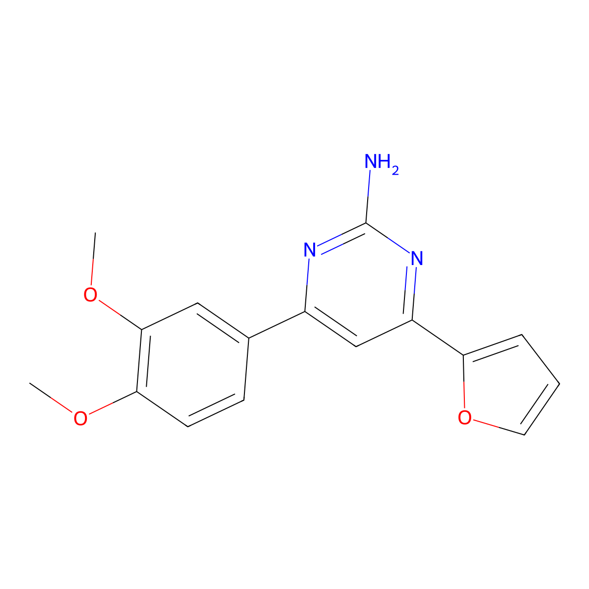 4-(3,4-Dimethoxyphenyl)-6-(furan-2-yl)pyrimidin-2-amine molecular structure, CAS 1354935-47-9