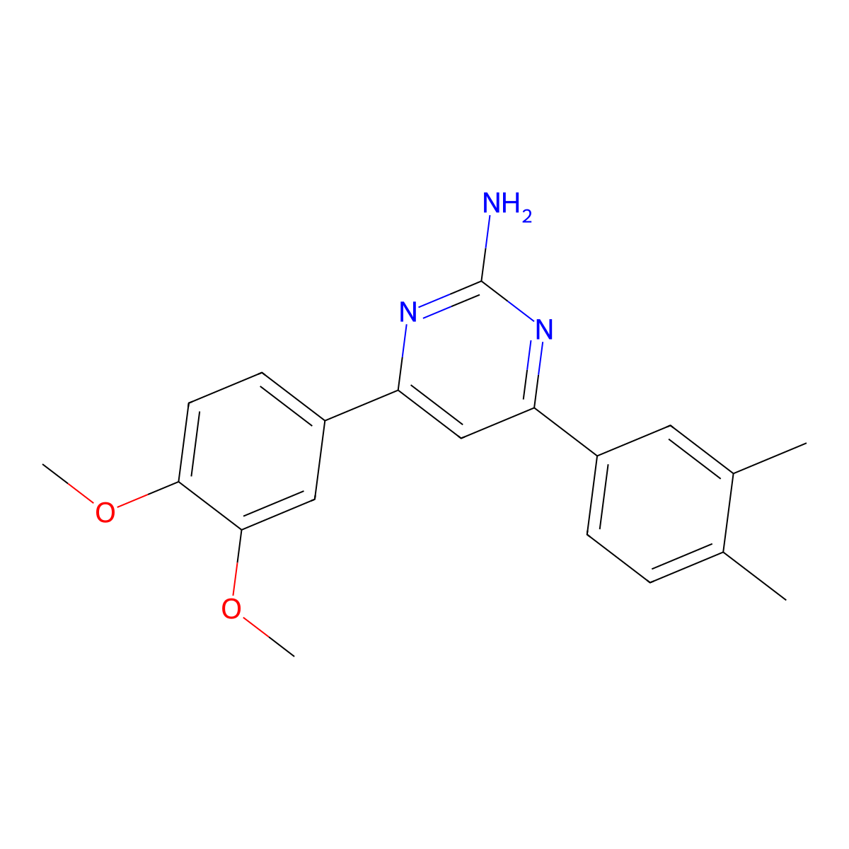 4-(3,4-Dimethoxyphenyl)-6-(3,4-dimethylphenyl)pyrimidin-2-amine molecular structure, CAS 1354935-84-4