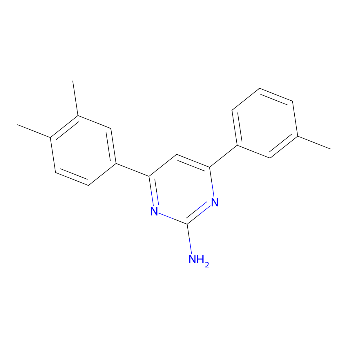 4-(3,4-Dimethylphenyl)-6-(3-methylphenyl)pyrimidin-2-amine molecular structure, CAS 1354936-33-6