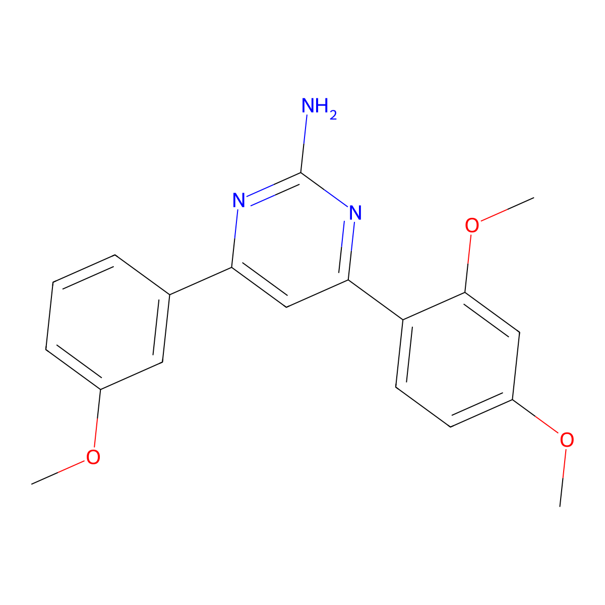 4-(2,4-Dimethoxyphenyl)-6-(3-methoxyphenyl)pyrimidin-2-amine molecular structure, CAS 1354936-36-9