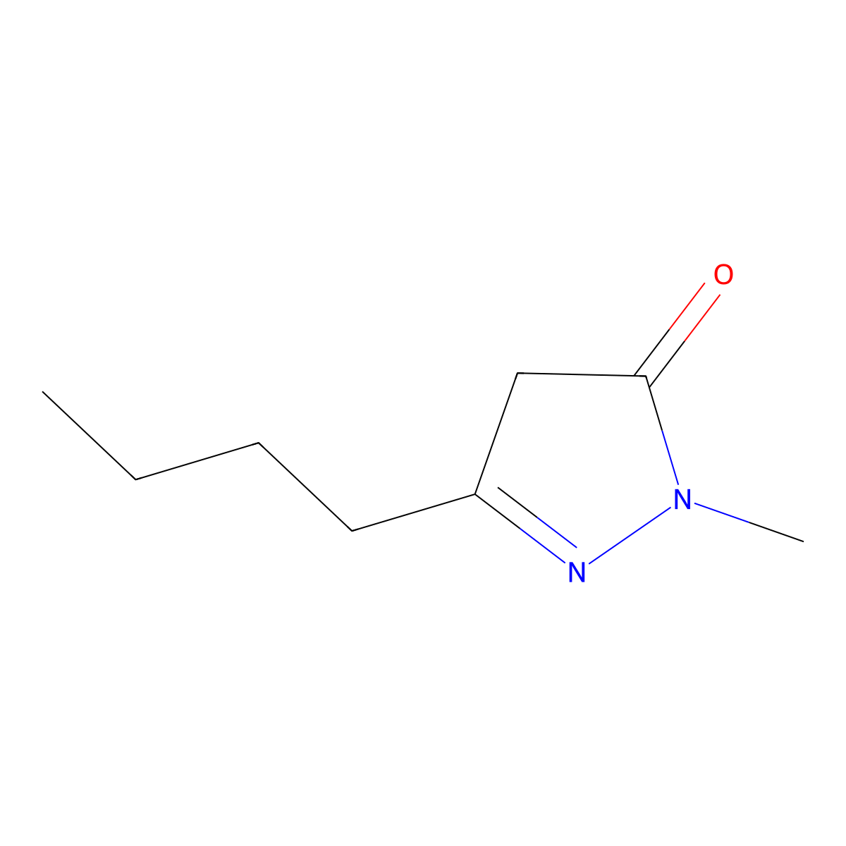 3-Butyl-1-methyl-4,5-dihydro-1H-pyrazol-5-one molecular structure, CAS 1354936-66-5