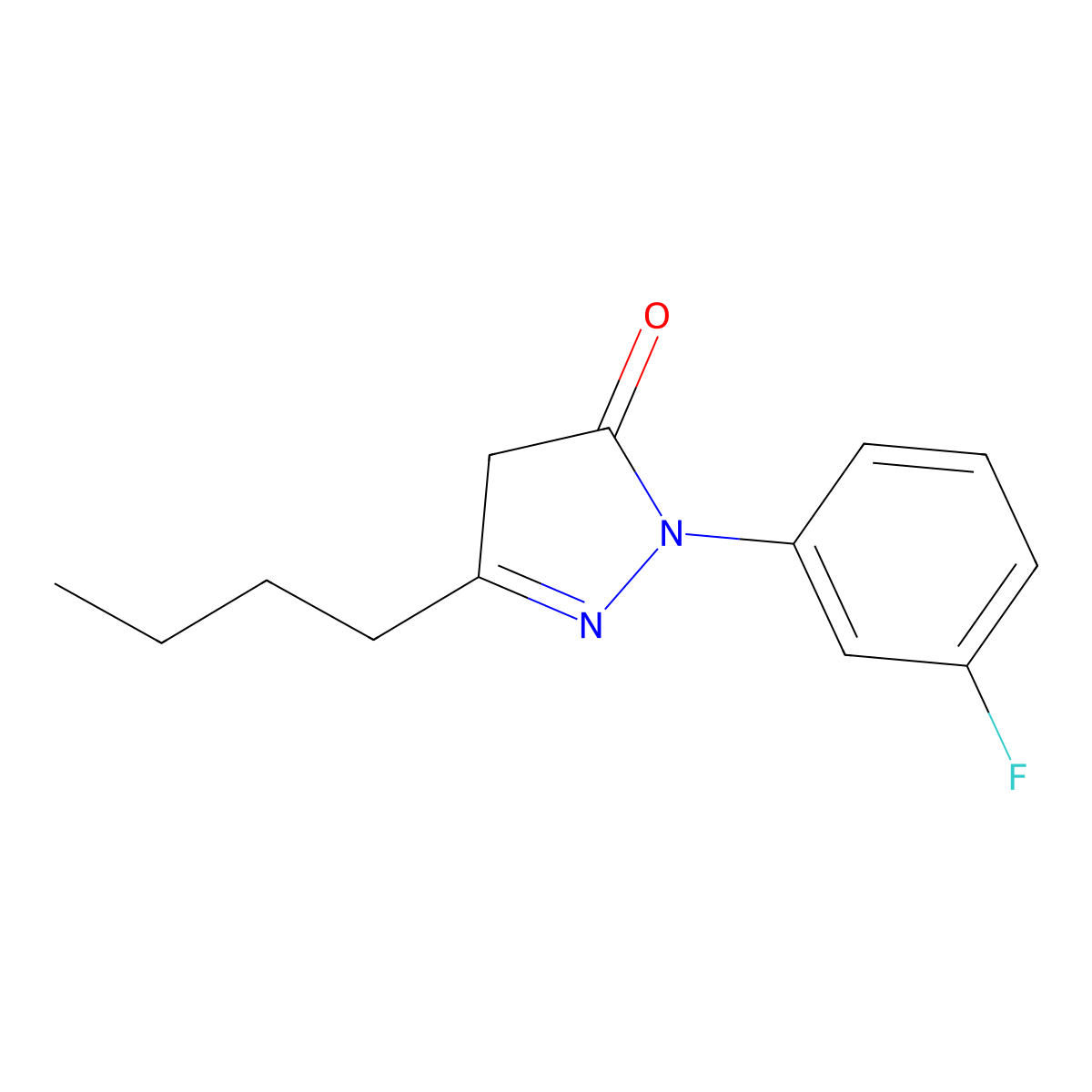 3-Butyl-1-(3-fluorophenyl)-4,5-dihydro-1H-pyrazol-5-one molecular structure, CAS 1354936-73-4