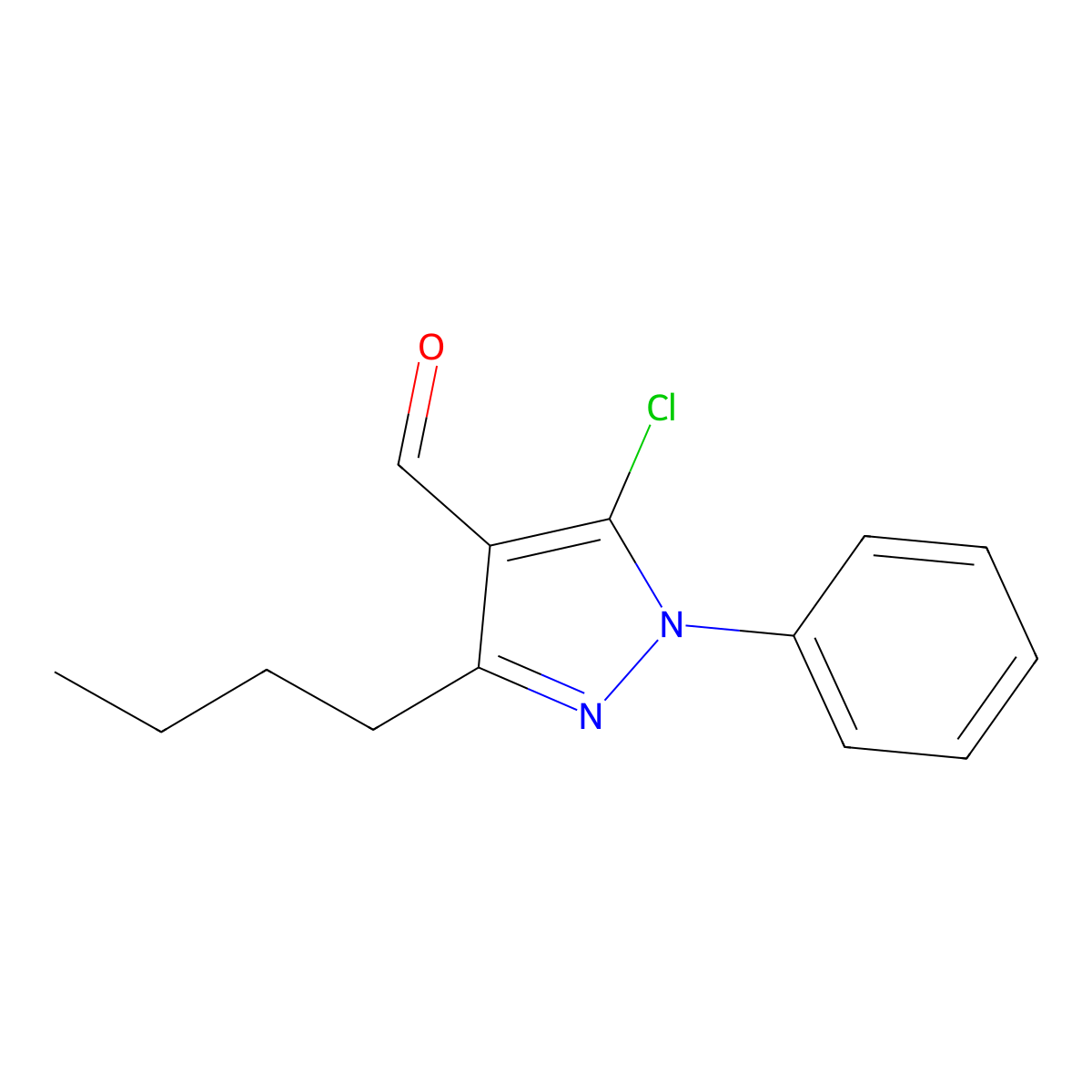 3-Butyl-5-chloro-1-phenyl-1H-pyrazole-4-carbaldehyde molecular structure, CAS 1354936-89-2