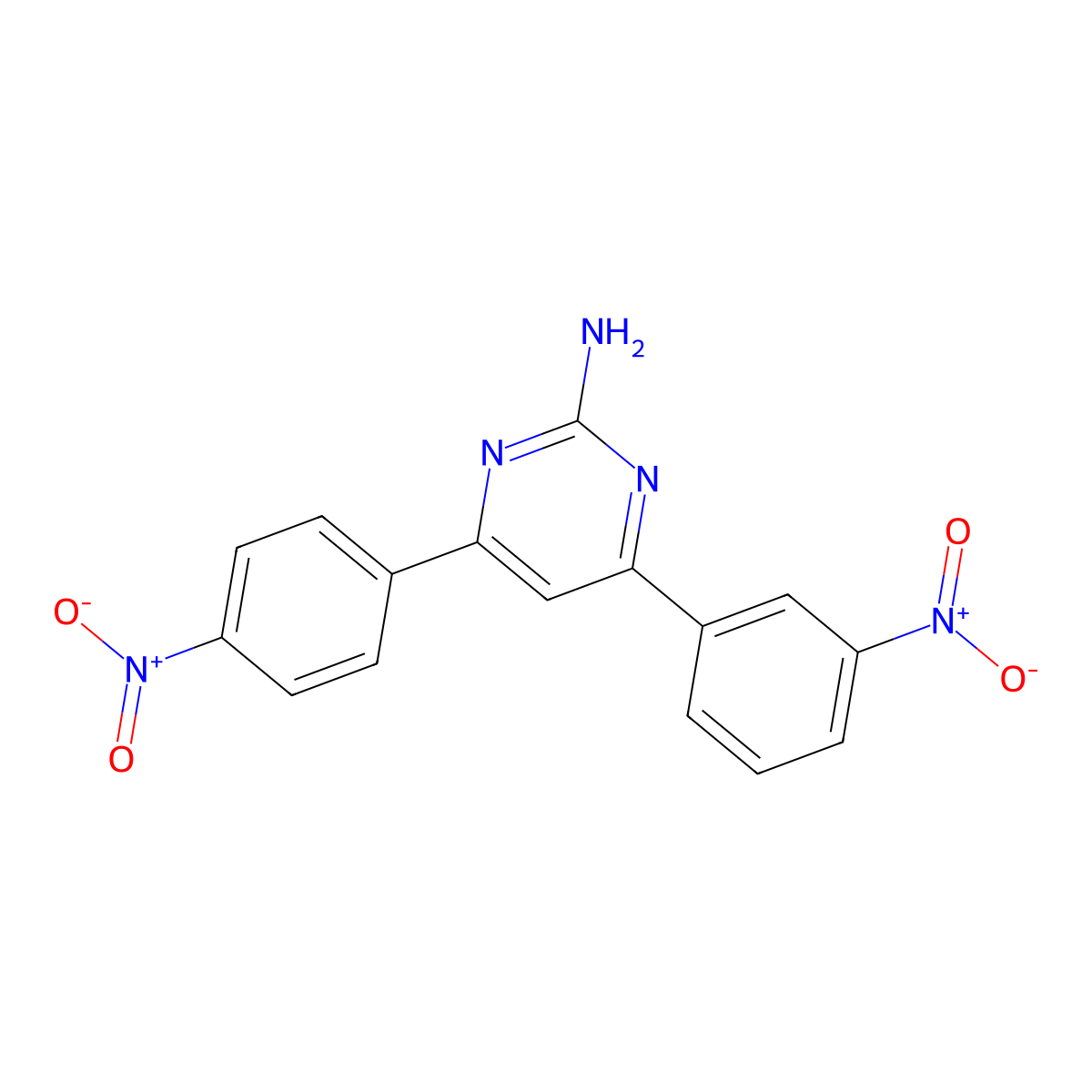 4-(3-Nitrophenyl)-6-(4-nitrophenyl)pyrimidin-2-amine molecular structure, CAS 1354937-79-3