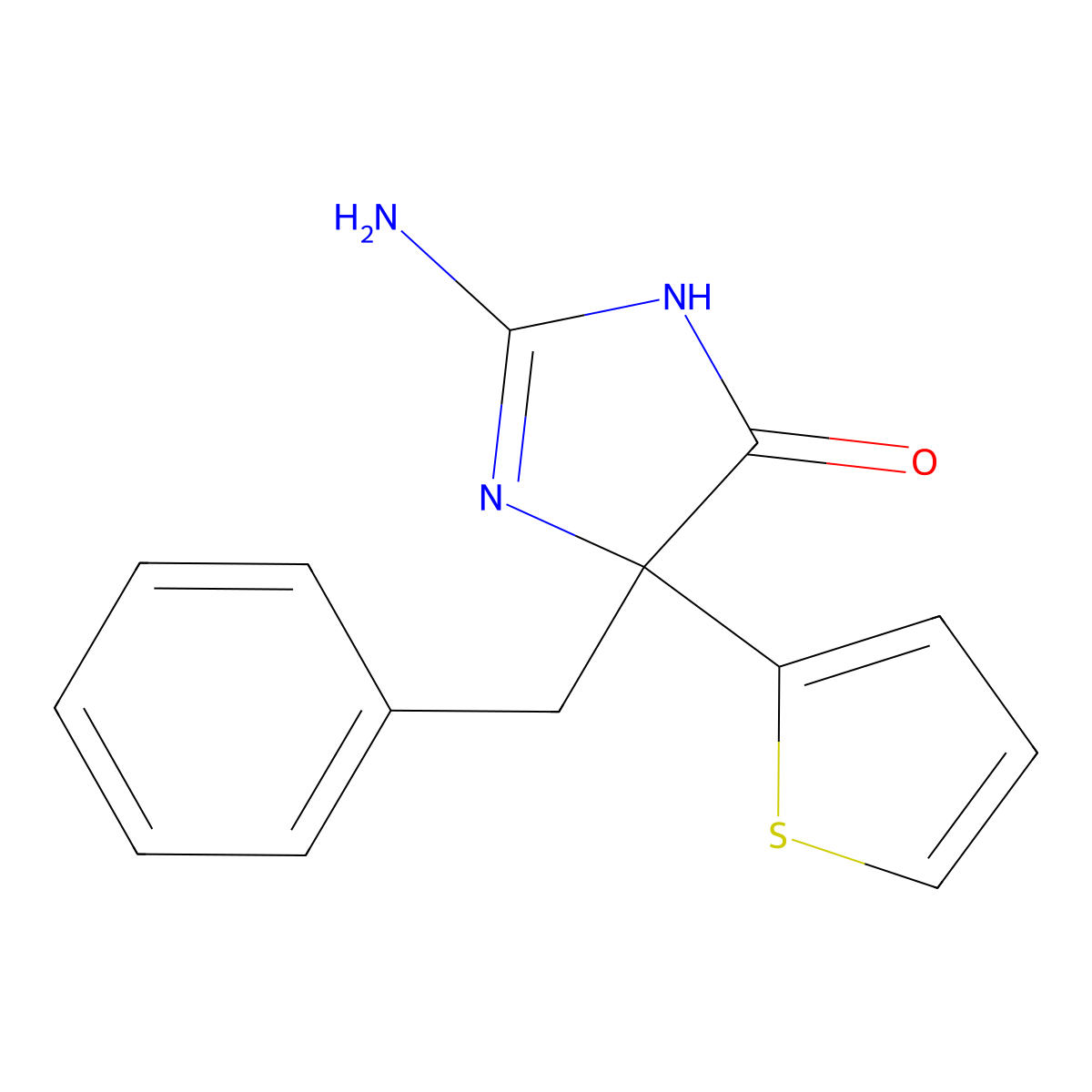 2-Amino-5-benzyl-5-(thiophen-2-yl)-4,5-dihydro-1H-imidazol-4-one molecular structure, CAS 1354938-08-1