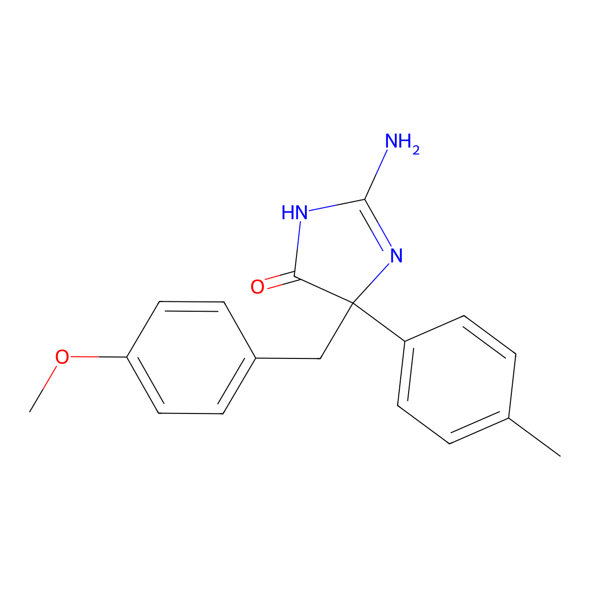 2-Amino-5-[(4-methoxyphenyl)methyl]-5-(4-methylphenyl)-4,5-dihydro-1H-imidazol-4-one molecular structure, CAS 1354938-14-9