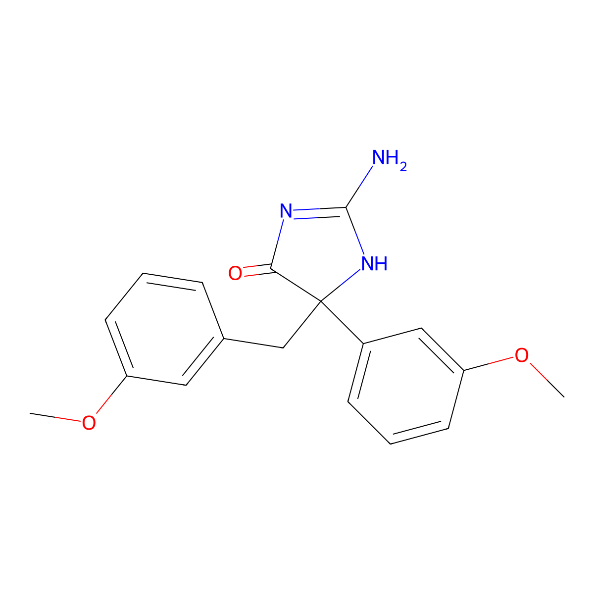 2-Amino-5-(3-methoxyphenyl)-5-[(3-methoxyphenyl)methyl]-4,5-dihydro-1H-imidazol-4-one molecular structure, CAS 1354938-59-2