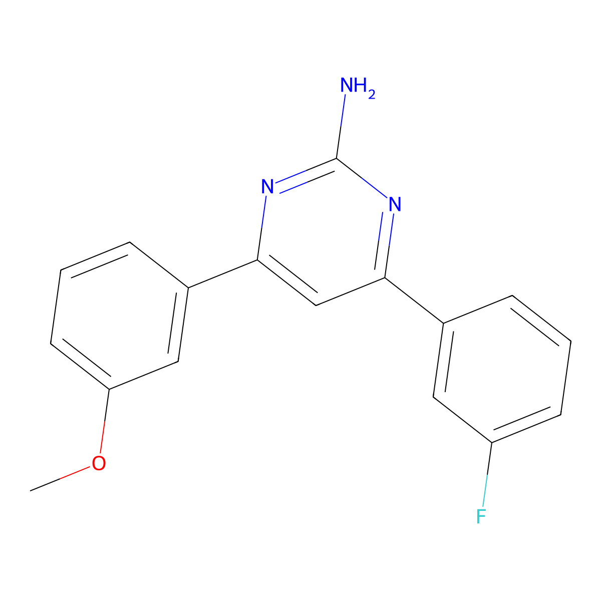 4-(3-Fluorophenyl)-6-(3-methoxyphenyl)pyrimidin-2-amine molecular structure, CAS 1354938-62-7