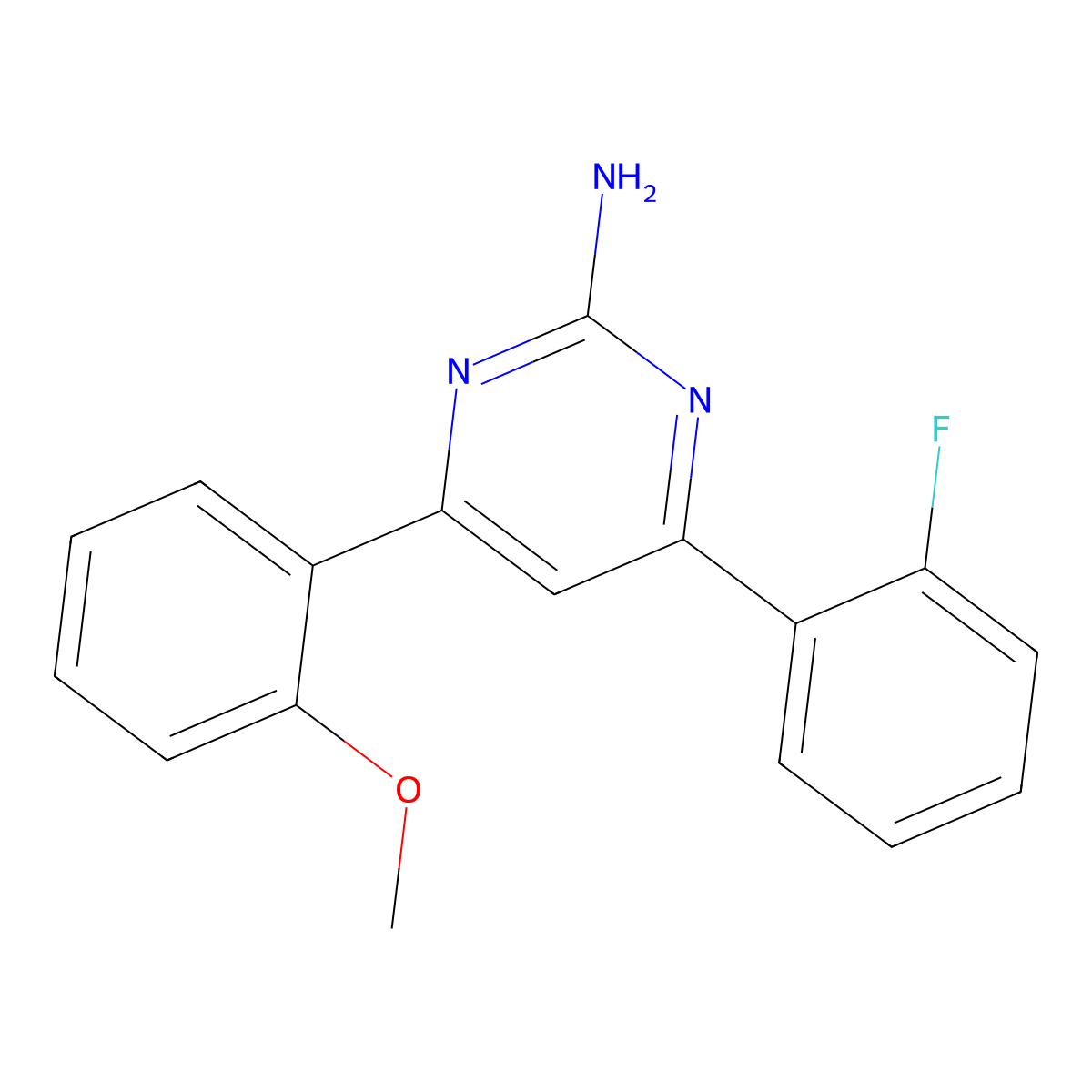 4-(2-Fluorophenyl)-6-(2-methoxyphenyl)pyrimidin-2-amine molecular structure, CAS 1354939-28-8