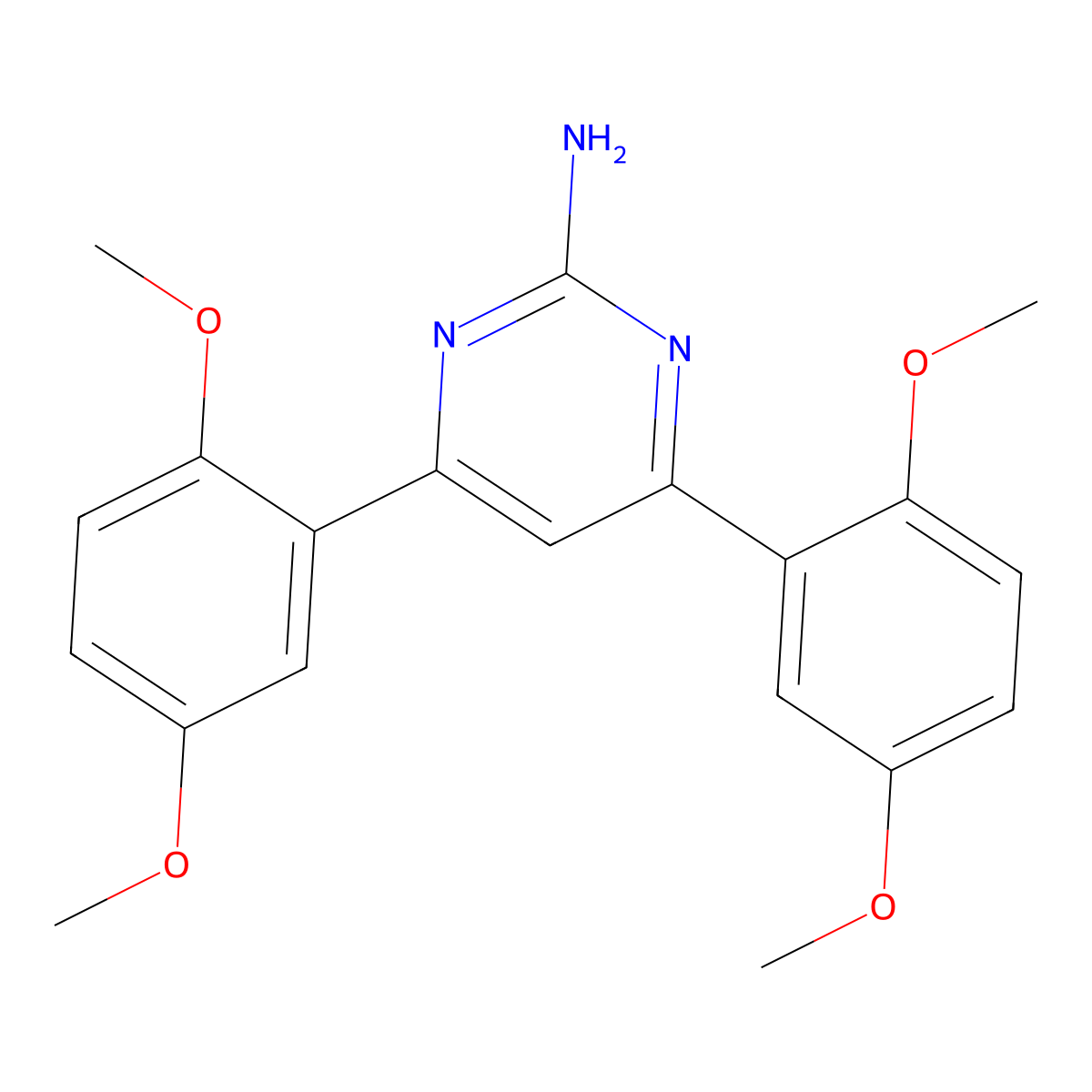 4,6-Bis(2,5-dimethoxyphenyl)pyrimidin-2-amine molecular structure, CAS 1354939-30-2