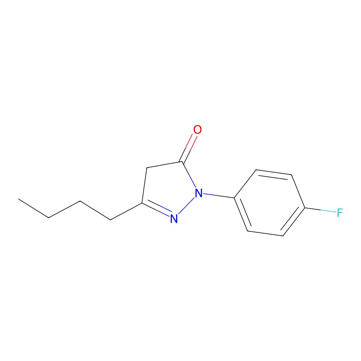 3-Butyl-1-(4-fluorophenyl)-4,5-dihydro-1H-pyrazol-5-one molecular structure, CAS 1354939-38-0