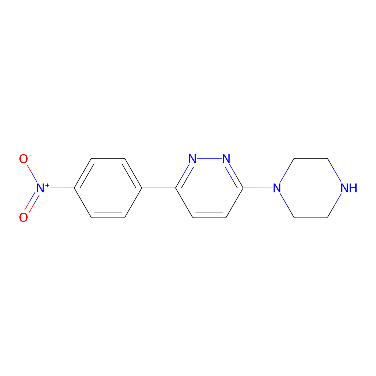 3-(4-Nitrophenyl)-6-(piperazin-1-yl)pyridazine molecular structure, CAS 1354939-40-4