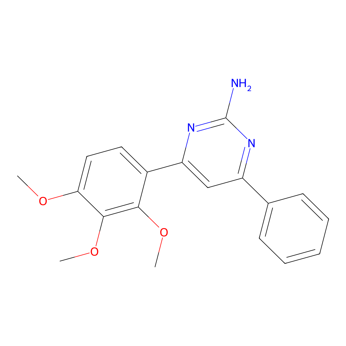 4-Phenyl-6-(2,3,4-trimethoxyphenyl)pyrimidin-2-amine molecular structure, CAS 1354939-48-2