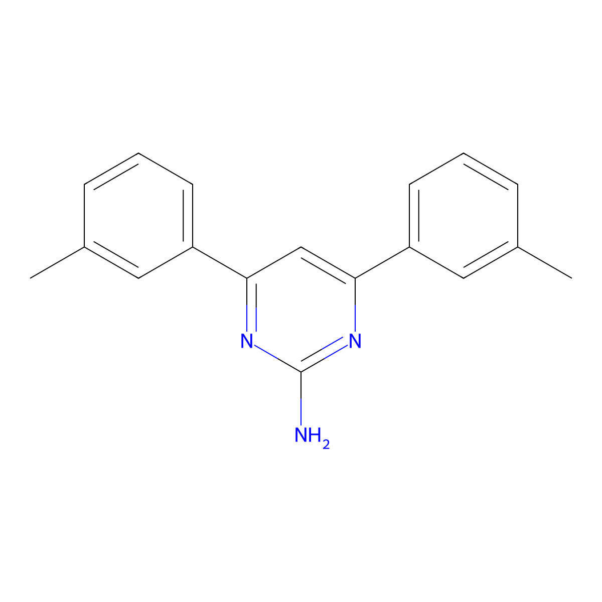 4,6-Bis(3-methylphenyl)pyrimidin-2-amine molecular structure, CAS 1354939-59-5
