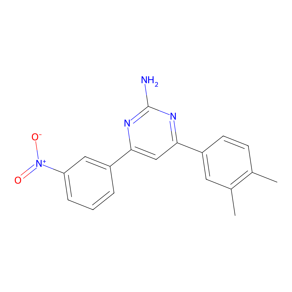 4-(3,4-Dimethylphenyl)-6-(3-nitrophenyl)pyrimidin-2-amine molecular structure, CAS 1354939-67-5