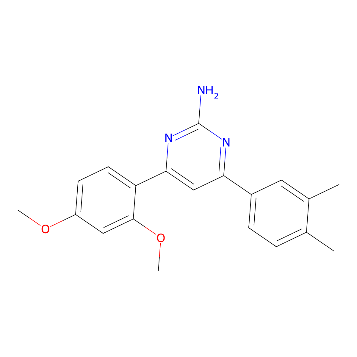 4-(2,4-Dimethoxyphenyl)-6-(3,4-dimethylphenyl)pyrimidin-2-amine molecular structure, CAS 1354939-71-1