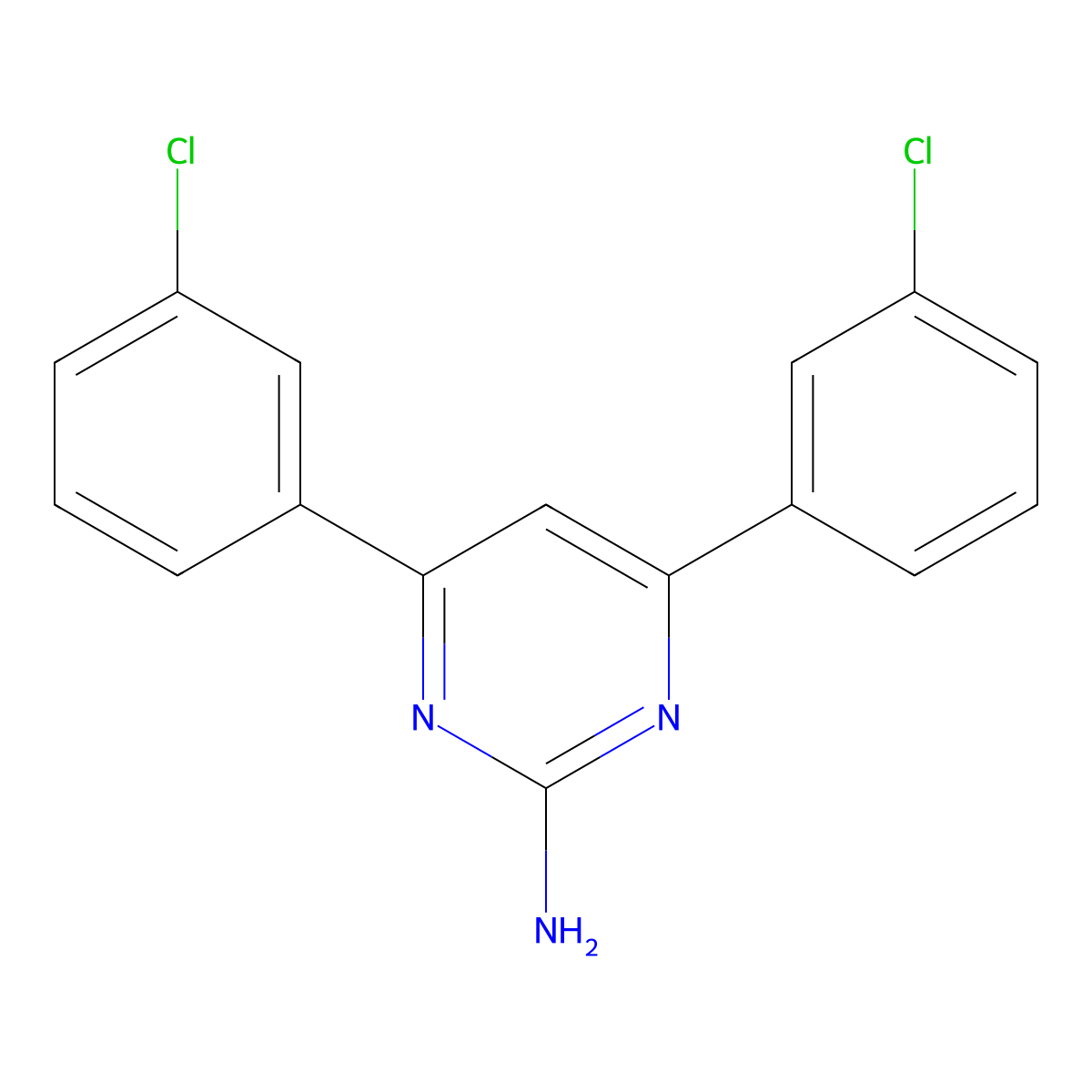 4,6-Bis(3-chlorophenyl)pyrimidin-2-amine molecular structure, CAS 1354939-84-6