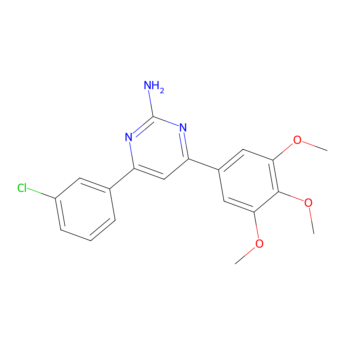 4-(3-Chlorophenyl)-6-(3,4,5-trimethoxyphenyl)pyrimidin-2-amine molecular structure, CAS 1354939-91-5