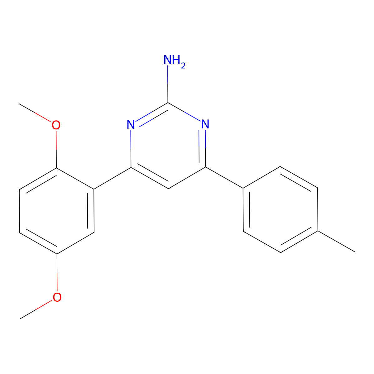 4-(2,5-Dimethoxyphenyl)-6-(4-methylphenyl)pyrimidin-2-amine molecular structure, CAS 1354939-99-3